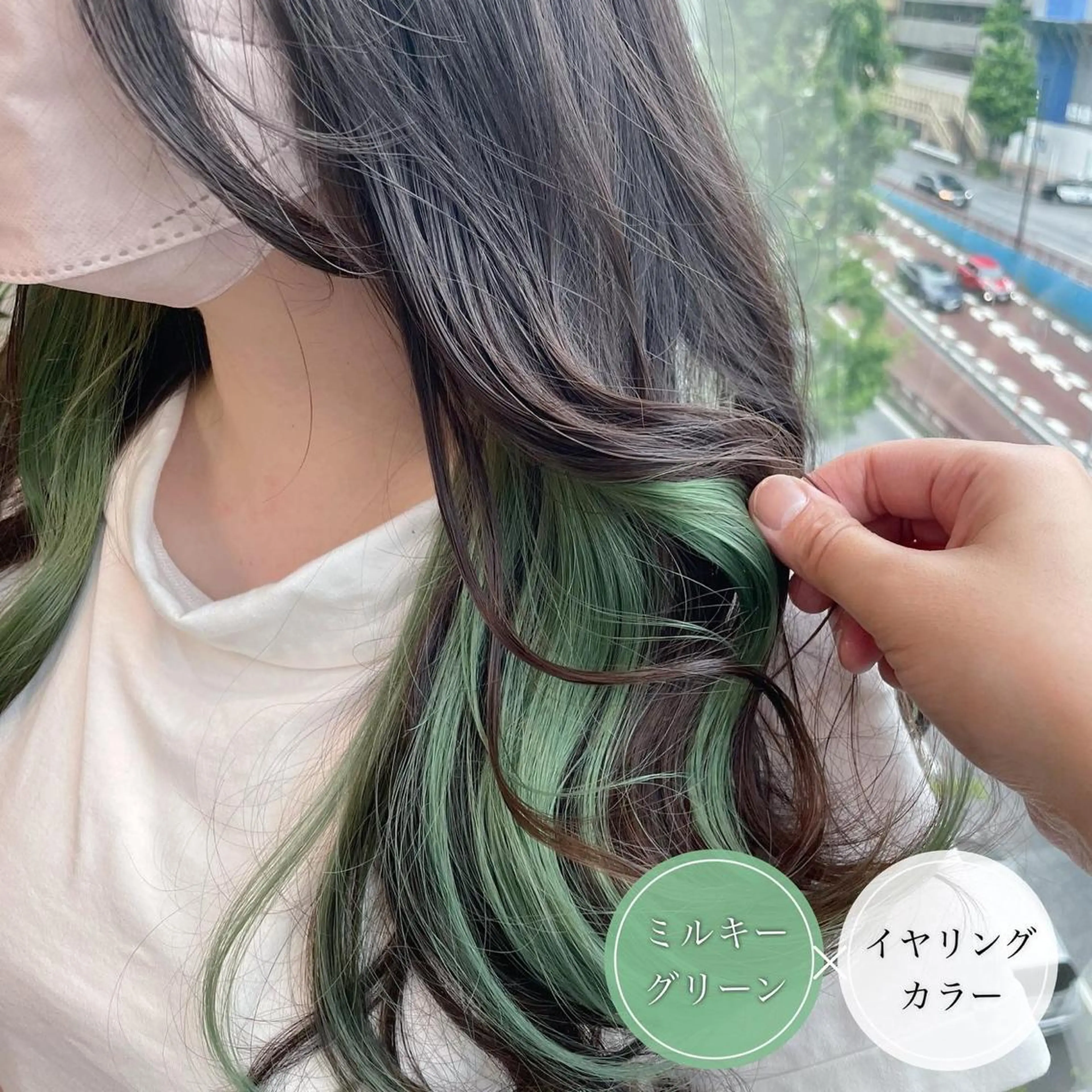 ロング カラー ショートボブ ミストバング デザインカラー ダブルカラー イヤリングカラー ショート・ボブ💫 シブヤトモヒロのヘアスタイル