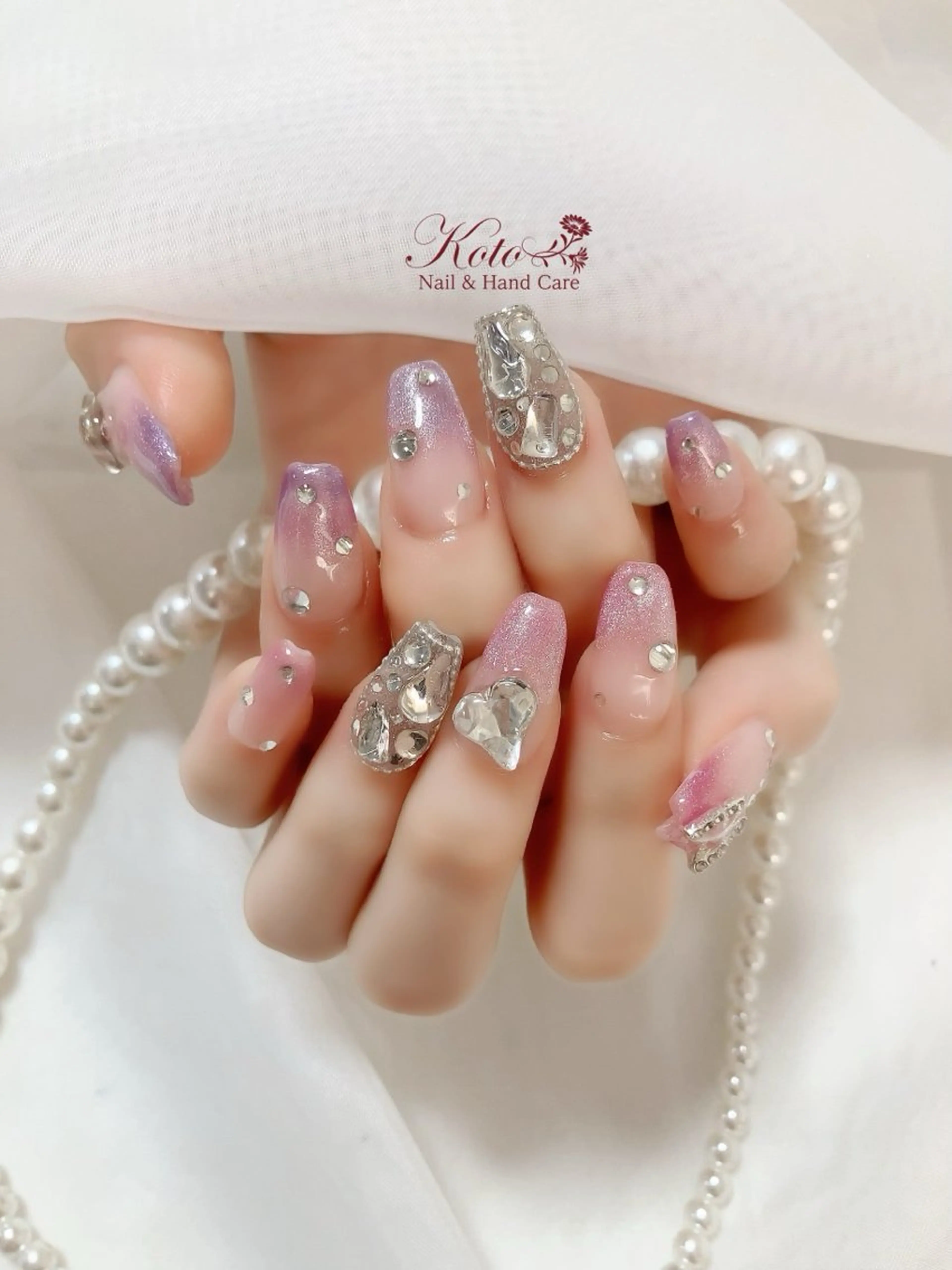 ネイル 長さ出し ジェルネイル 持ち込み ニュアンスネイル 赤色 ハンドネイル Nail Salon KOTOのネイルデザイン