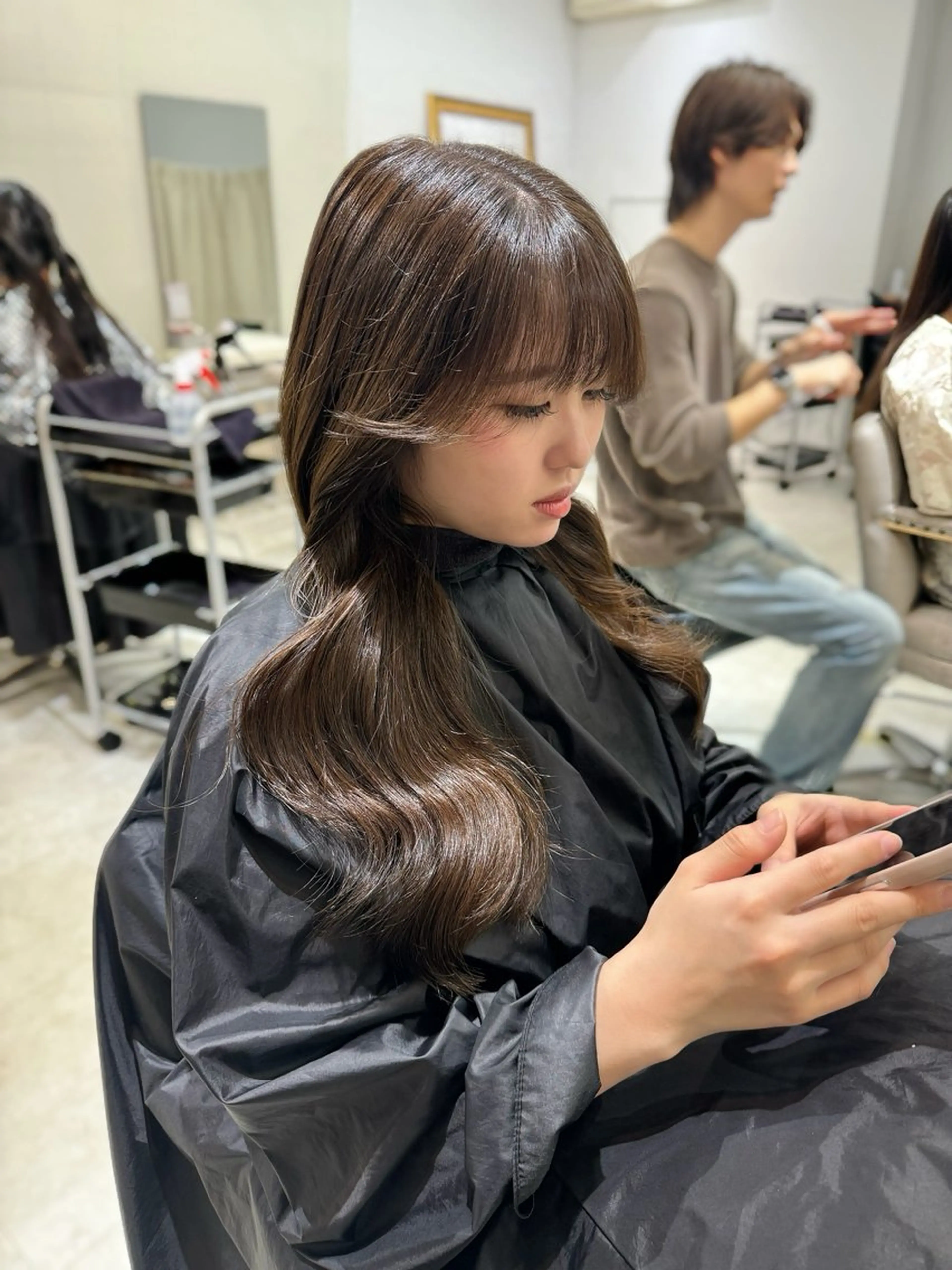 ロング カット ヘアカラー トリートメント 髪質改善韓国レイヤー SHIORI🦋のヘアスタイル