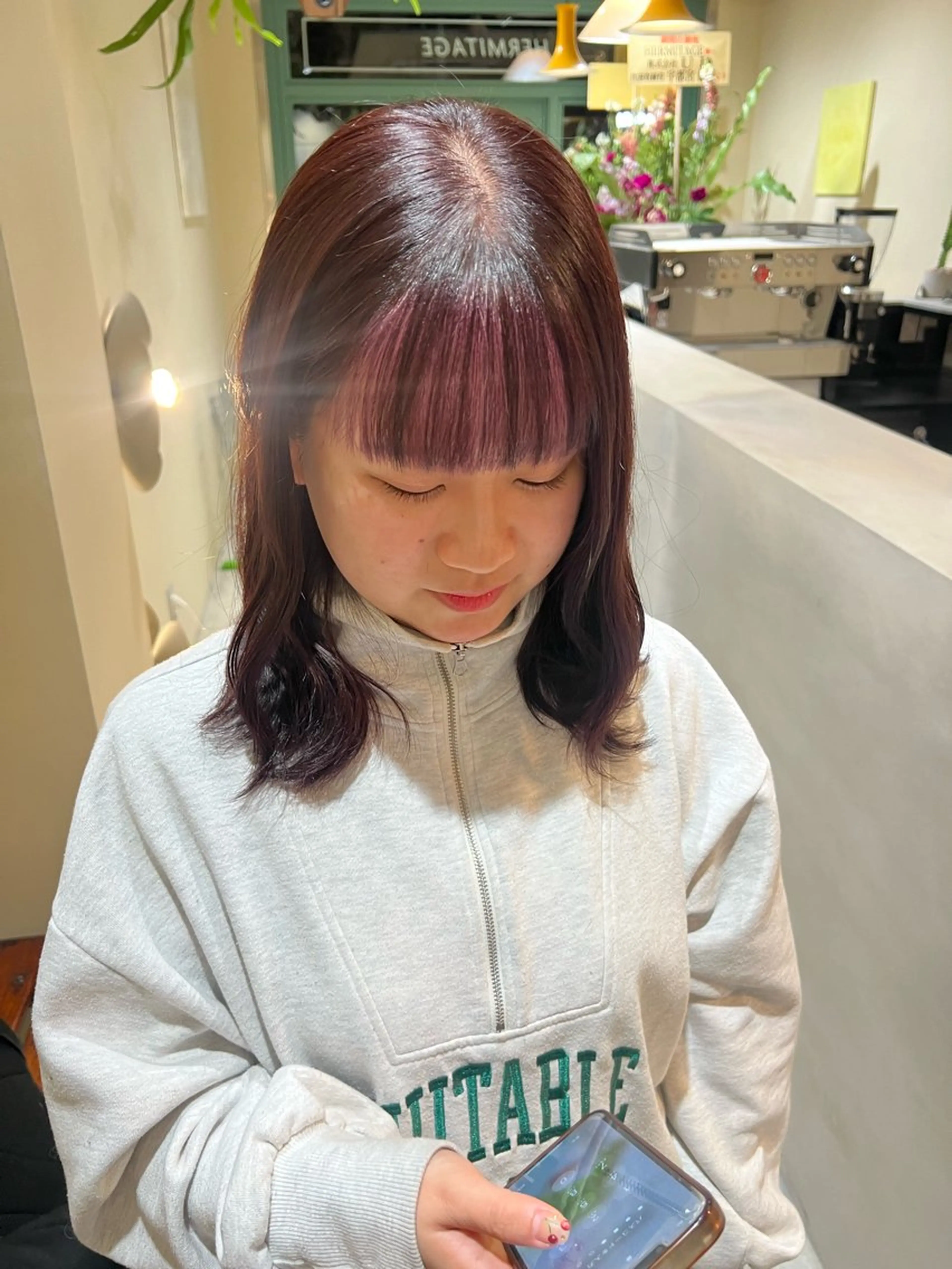 イヤリングカラー＋全体カラーの写真