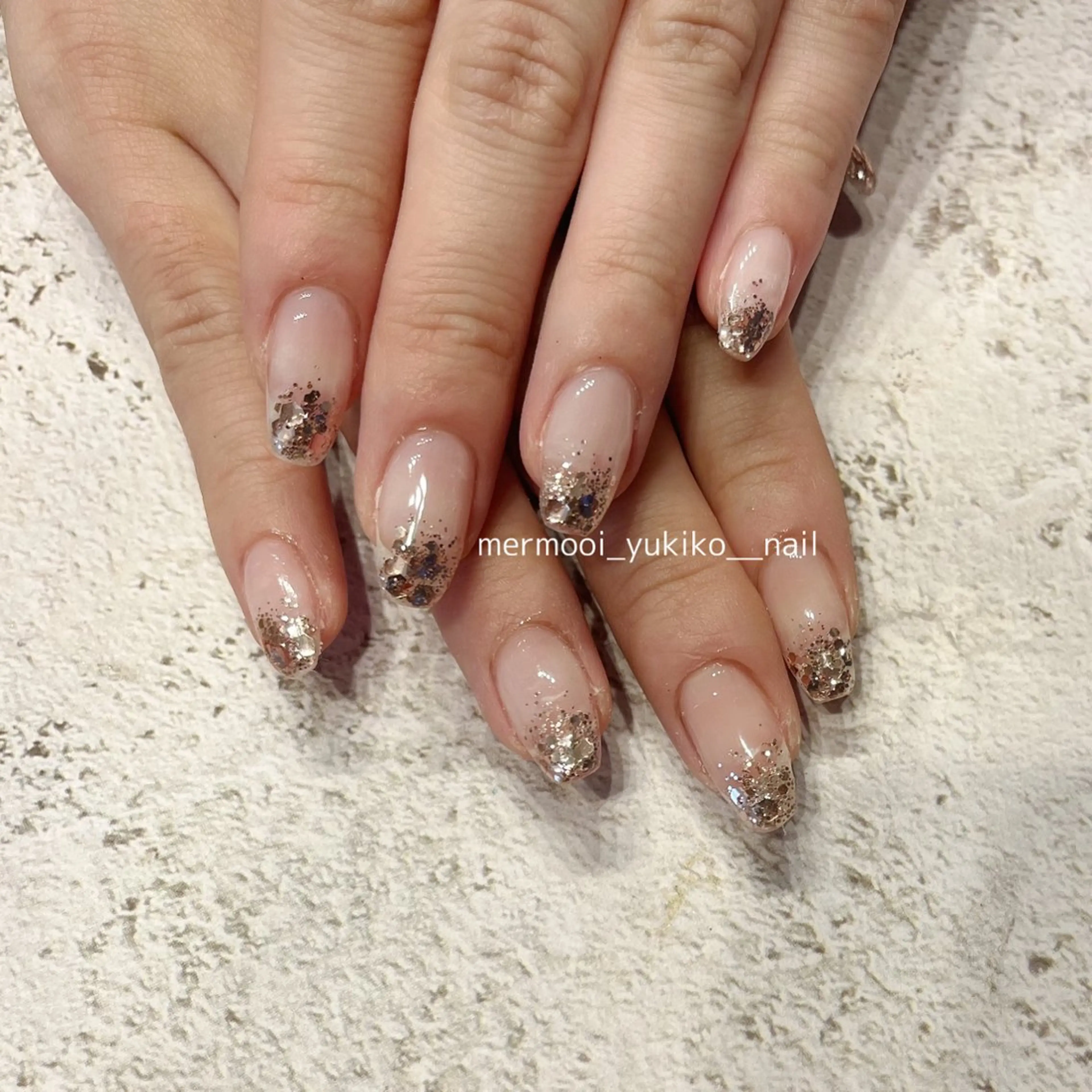 ネイル アートネイル ジェルネイル グラデーション ホログラムネイル キラキラネイル ハンドネイル melu所属・melu yukikoのネイルデザイン