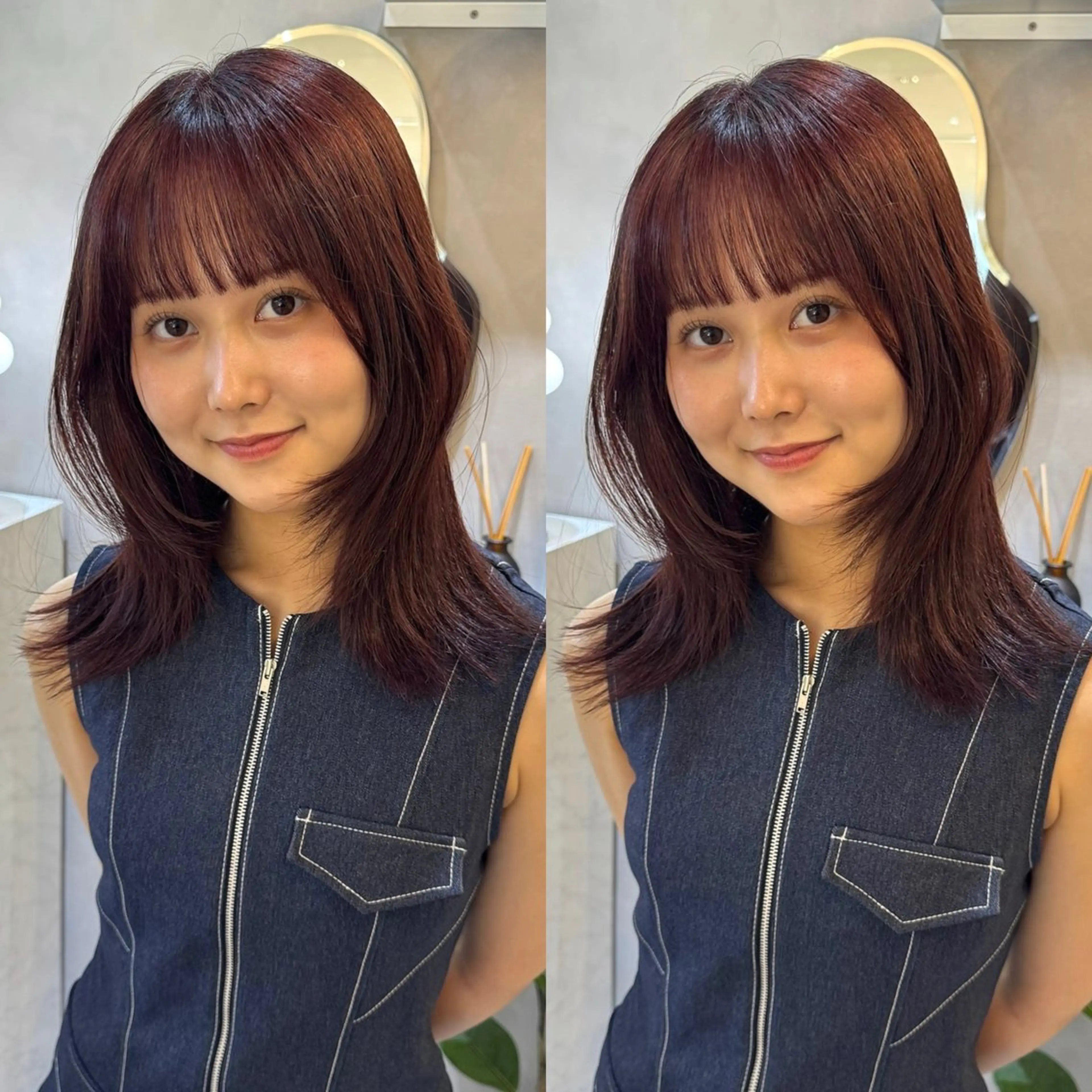 セミロング カラー 韓国ヘア🇰🇷/ 顔周り/松田光里のヘアスタイル