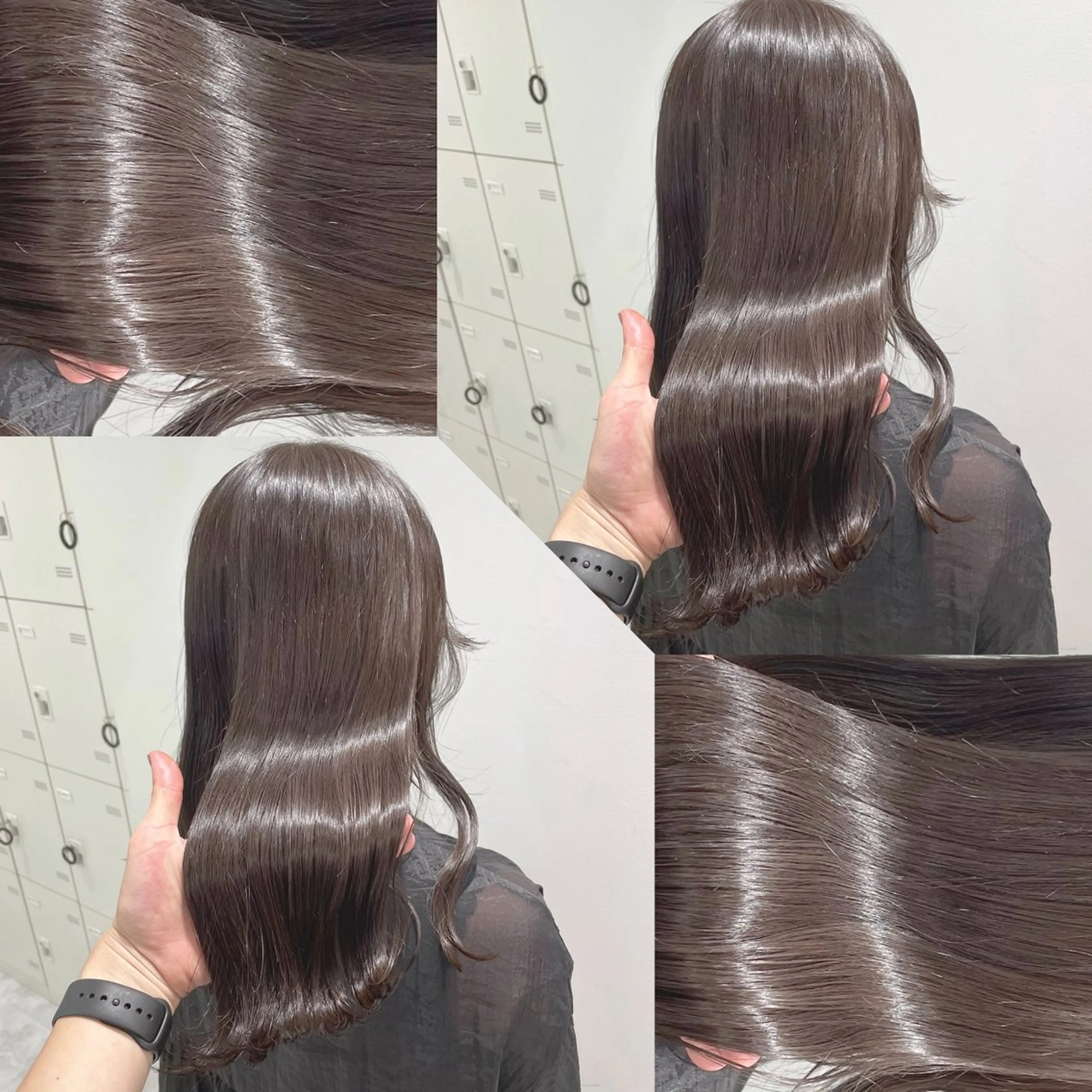 ミディアム カラー ヘアアレンジ カット ヘアカラー トリートメント ヘッドスパ ヘアセット 韓国風ベージュ🤎 赤みなし🌿横浜🤎のヘアスタイル