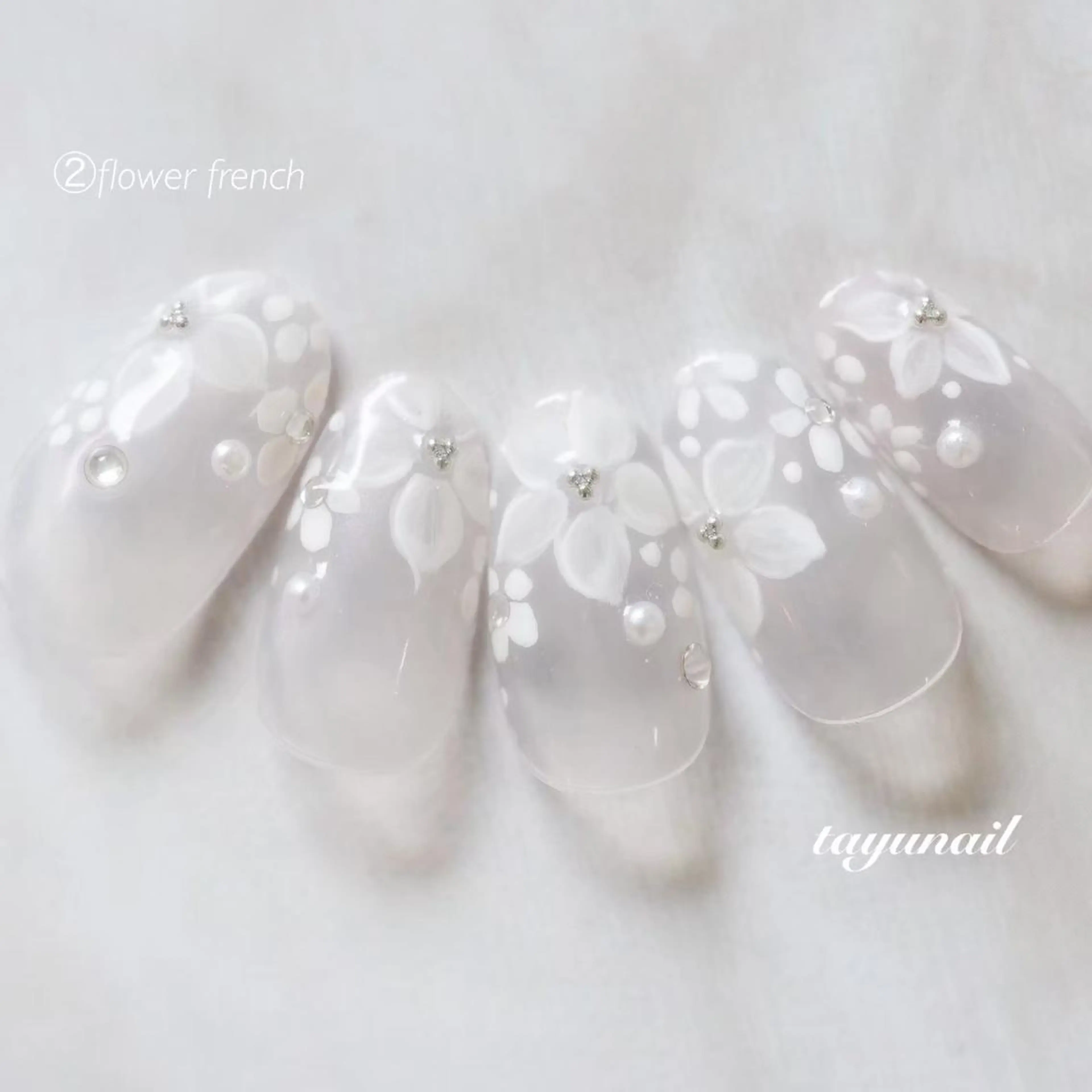 ネイル アートネイル ブルー フレンチネイル ジェルネイル ワンカラーネイル ネイルサロン・ネイルスクール たゆnail所属・ネイルサロン 【たゆnail】のネイルデザイン