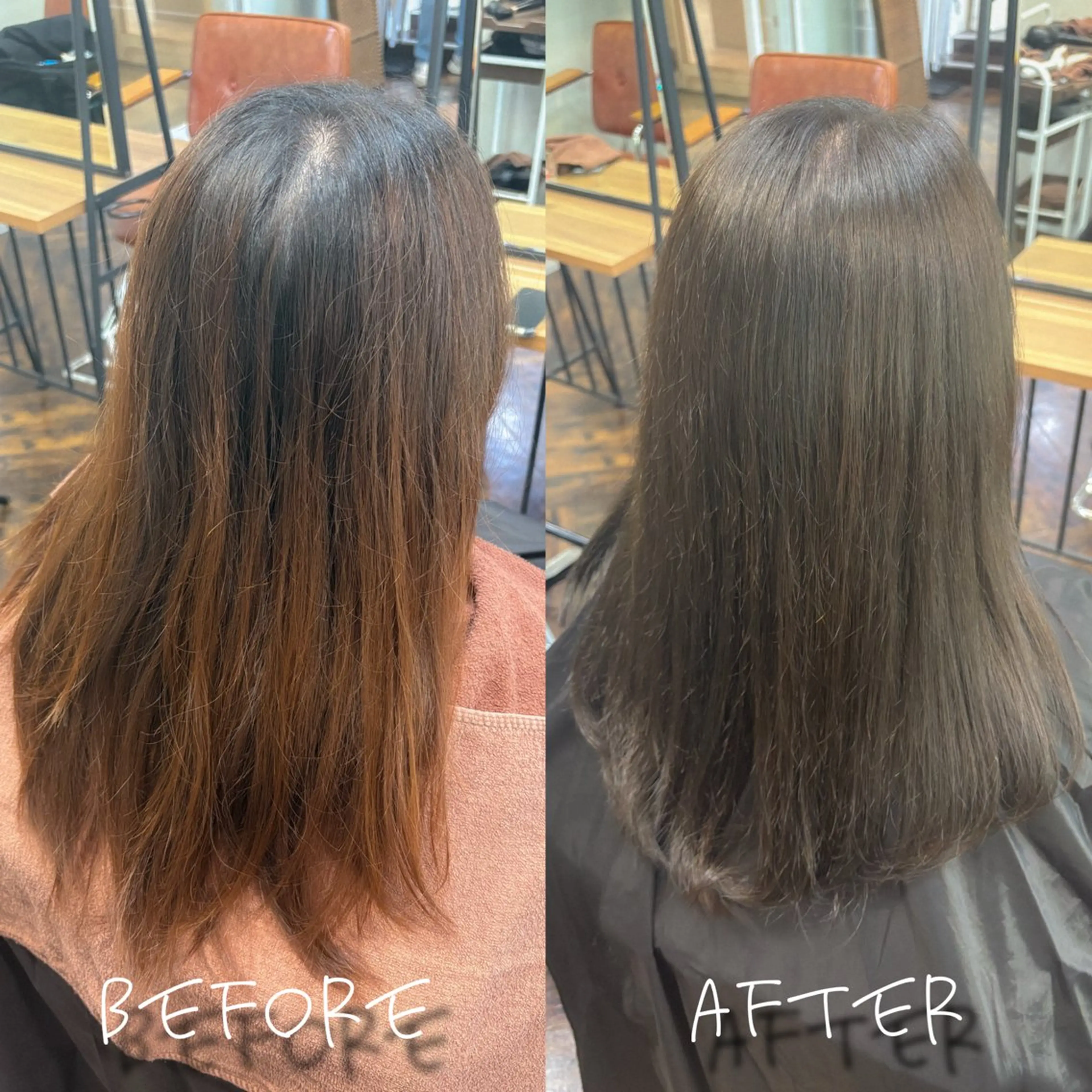 ロング カラー ベージュカラー 透明感カラー オリーブベージュ ヘアカラー ✩₊˚透明感カラー 🦋🫧aoi⋆.✮のヘアスタイル