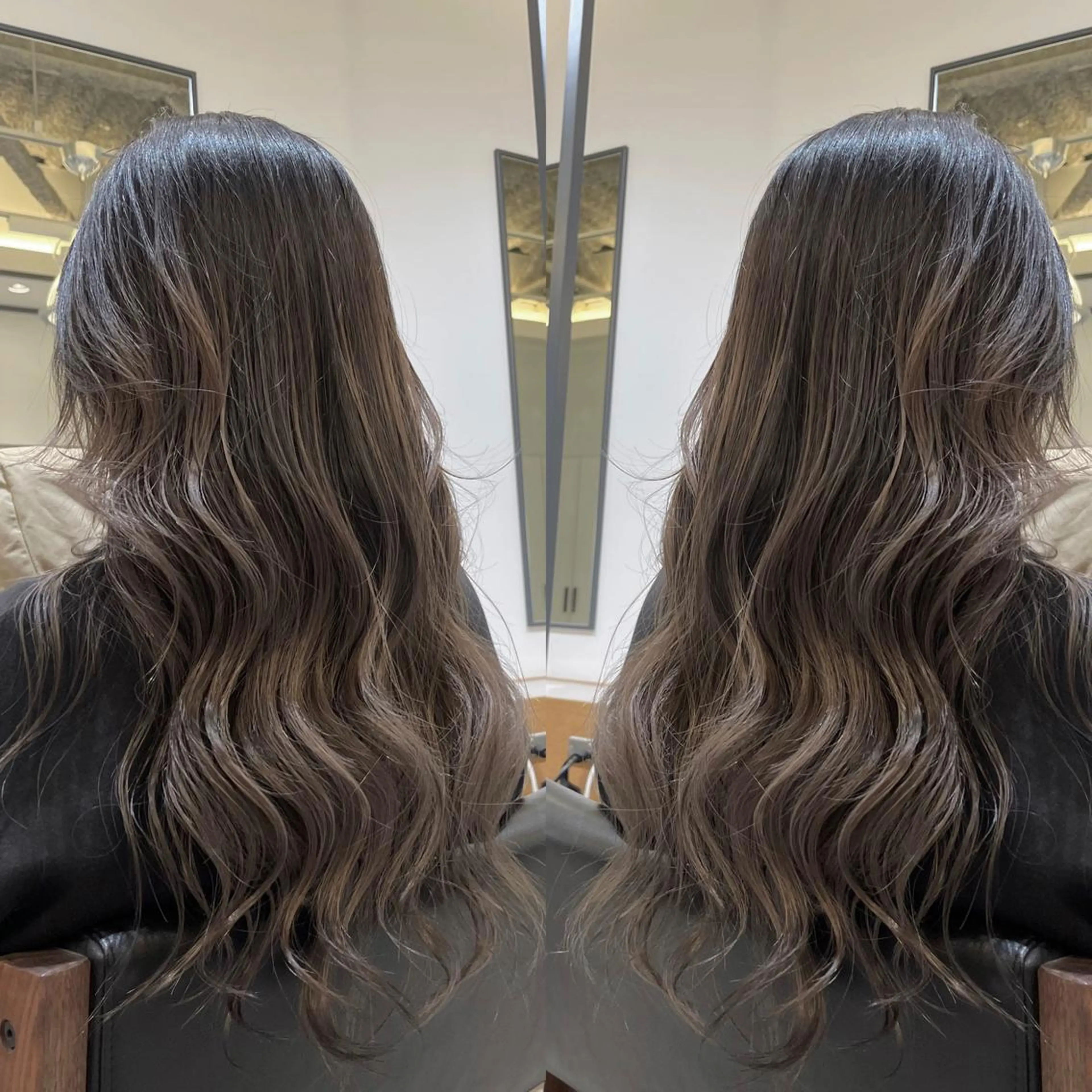 ロング レイヤーカット カット ヘアカラー ハイライトバレイヤー ジュ＆縮毛矯正✨櫻野のヘアスタイル