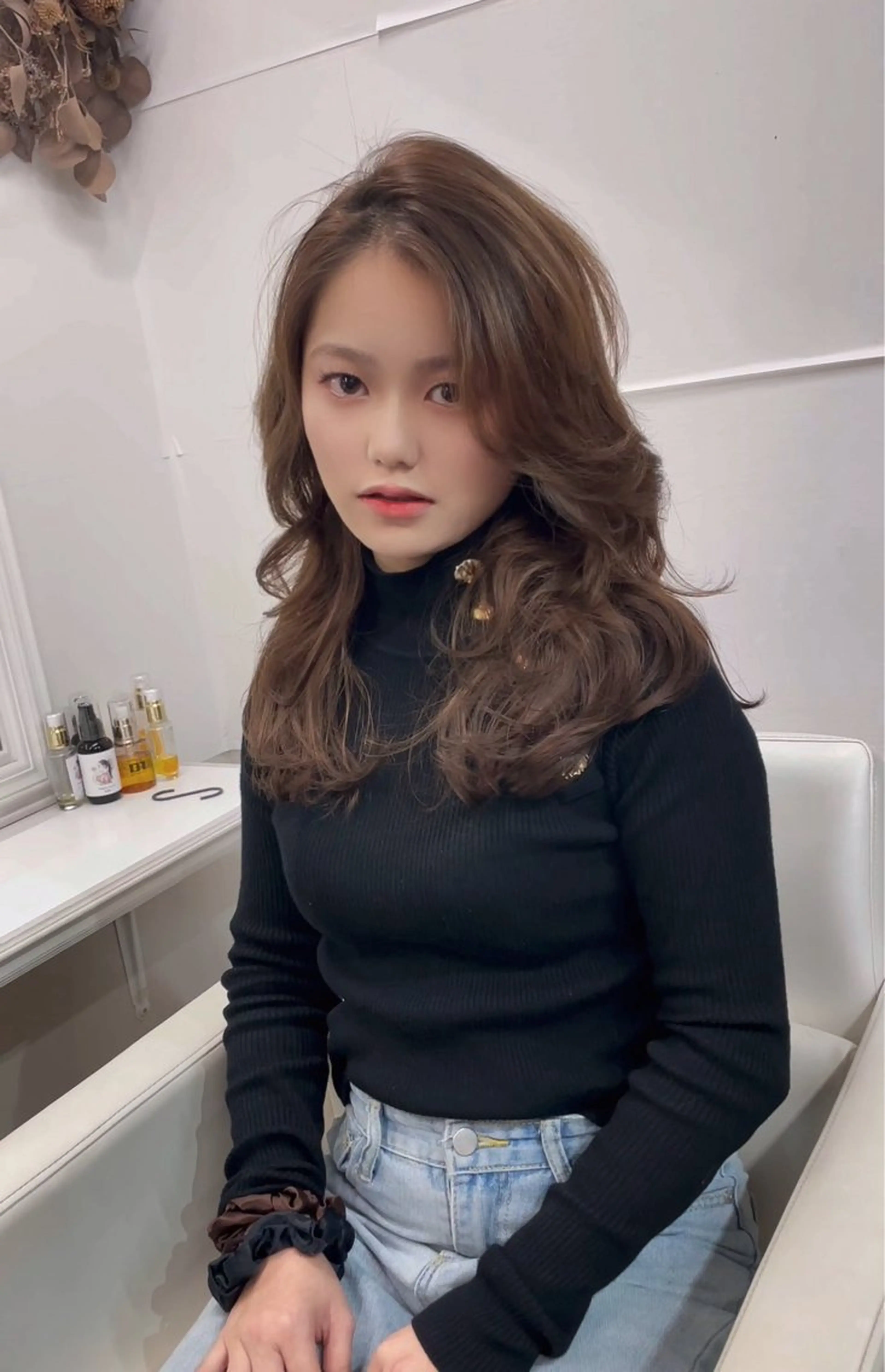 セミロング パーマ セミロングパーマ 韓国風ヘア カット パーマ トリートメント TMJ所属・バズる韓国ヘア 🇰🇷溝邊　拓麿のヘアスタイル