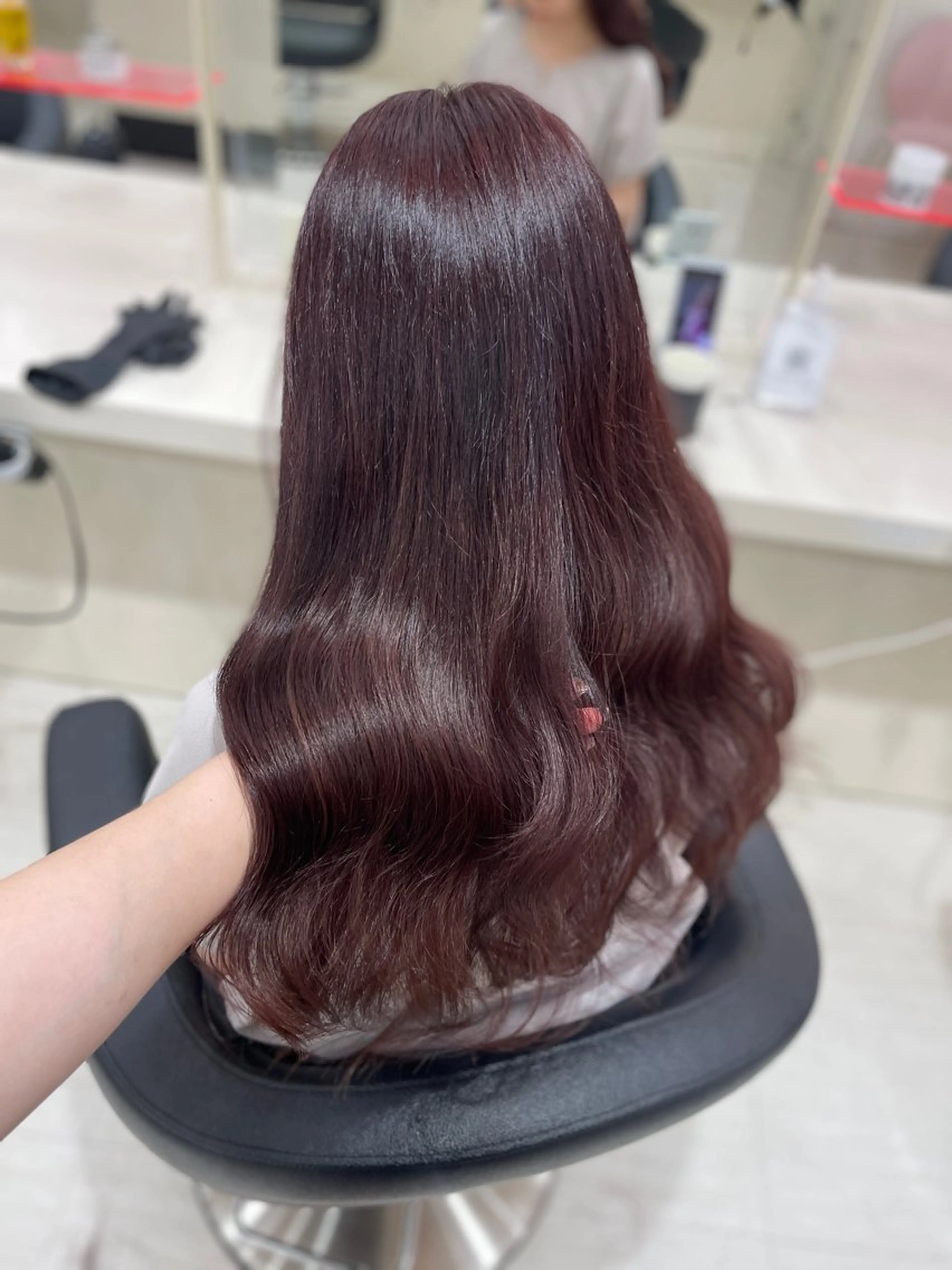 ロング ヘアカラー トリートメント ヘアセット 💗暖色カラー💗 ツヤ髪💗Mayaのヘアスタイル