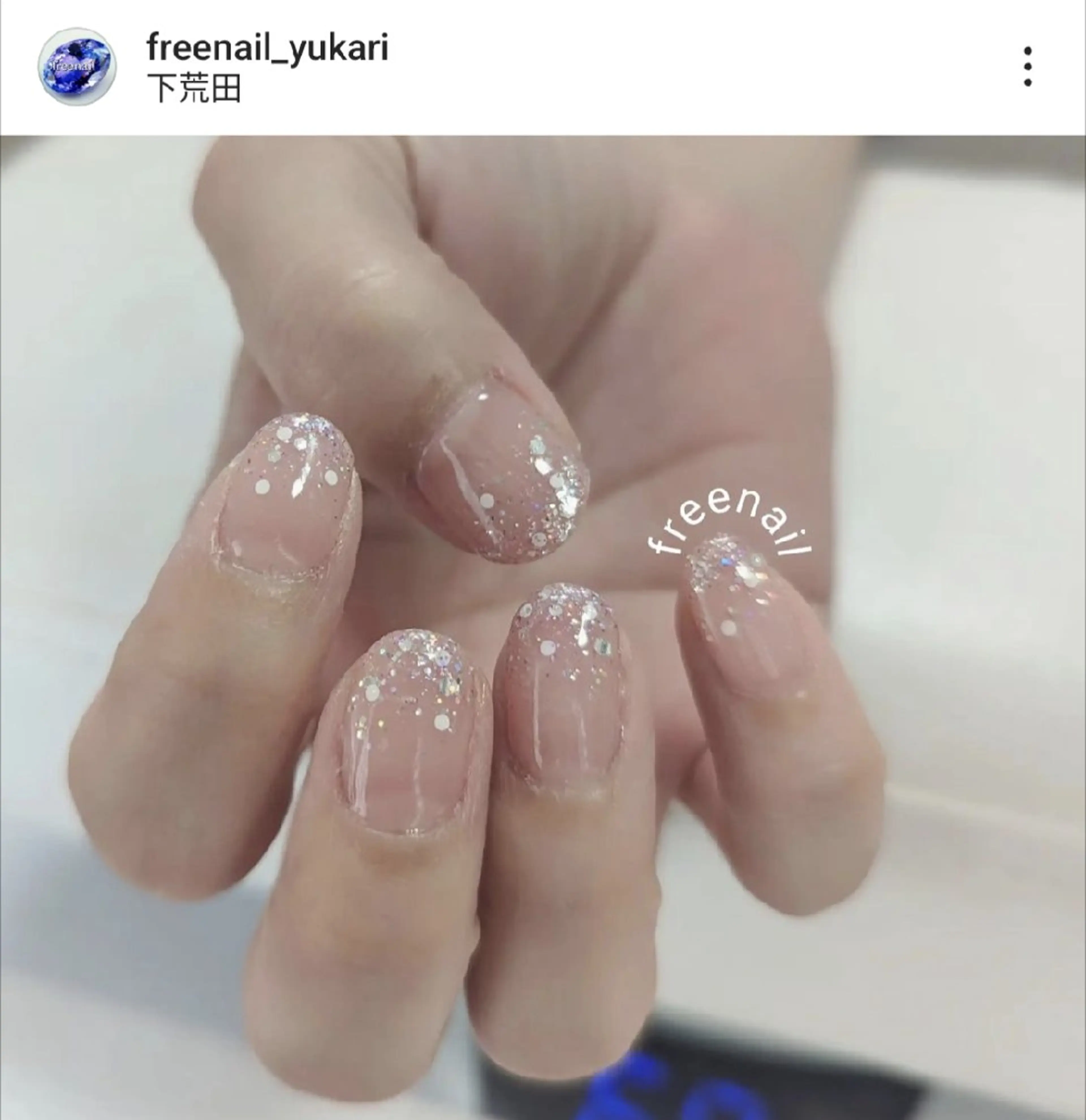 ネイル クリアネイル グラデーション キラキラネイル ワンカラーネイル free nail フリーネイルのネイルデザイン