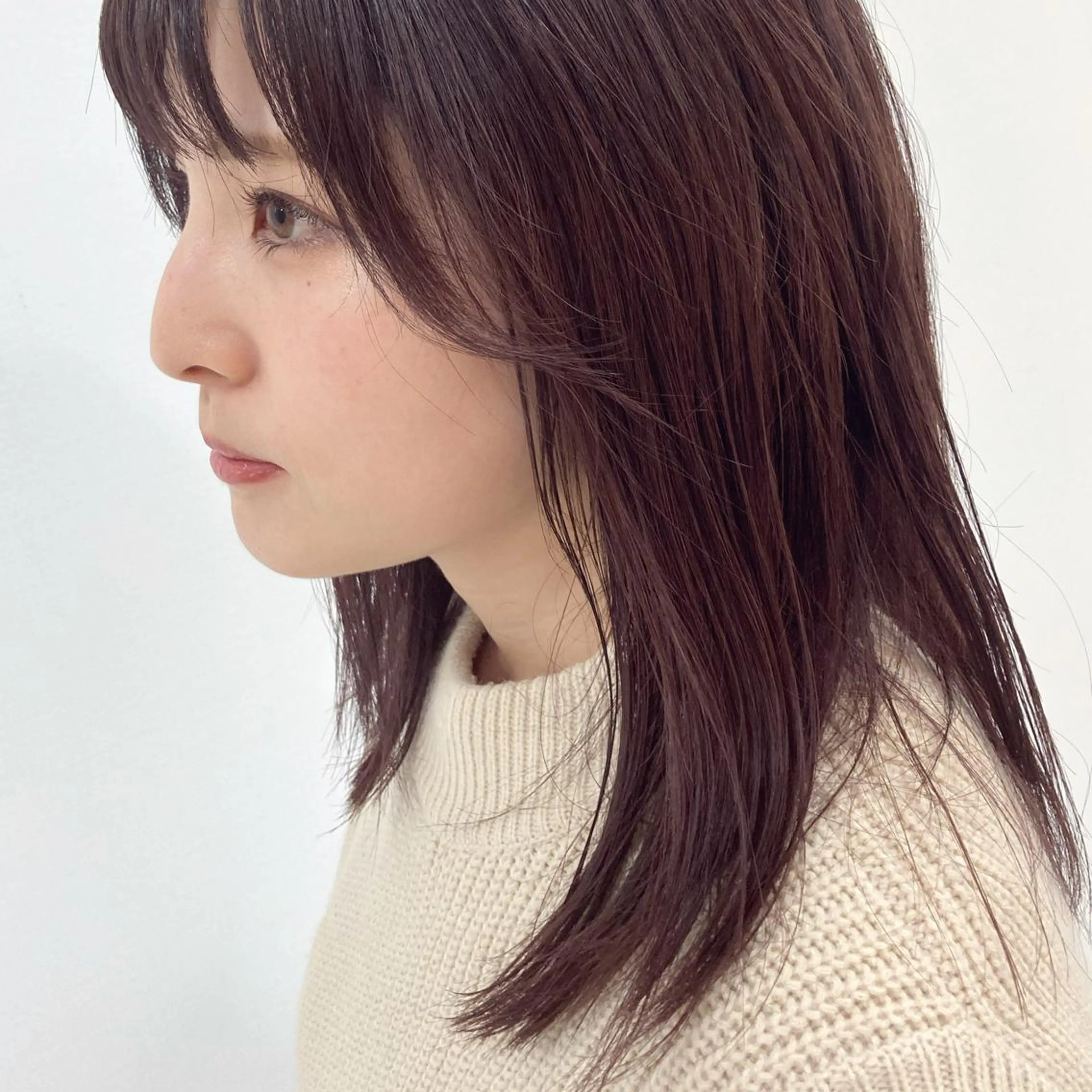 ミディアム カラー カット ヘアカラー トリートメント 樋野 亮のヘアスタイル