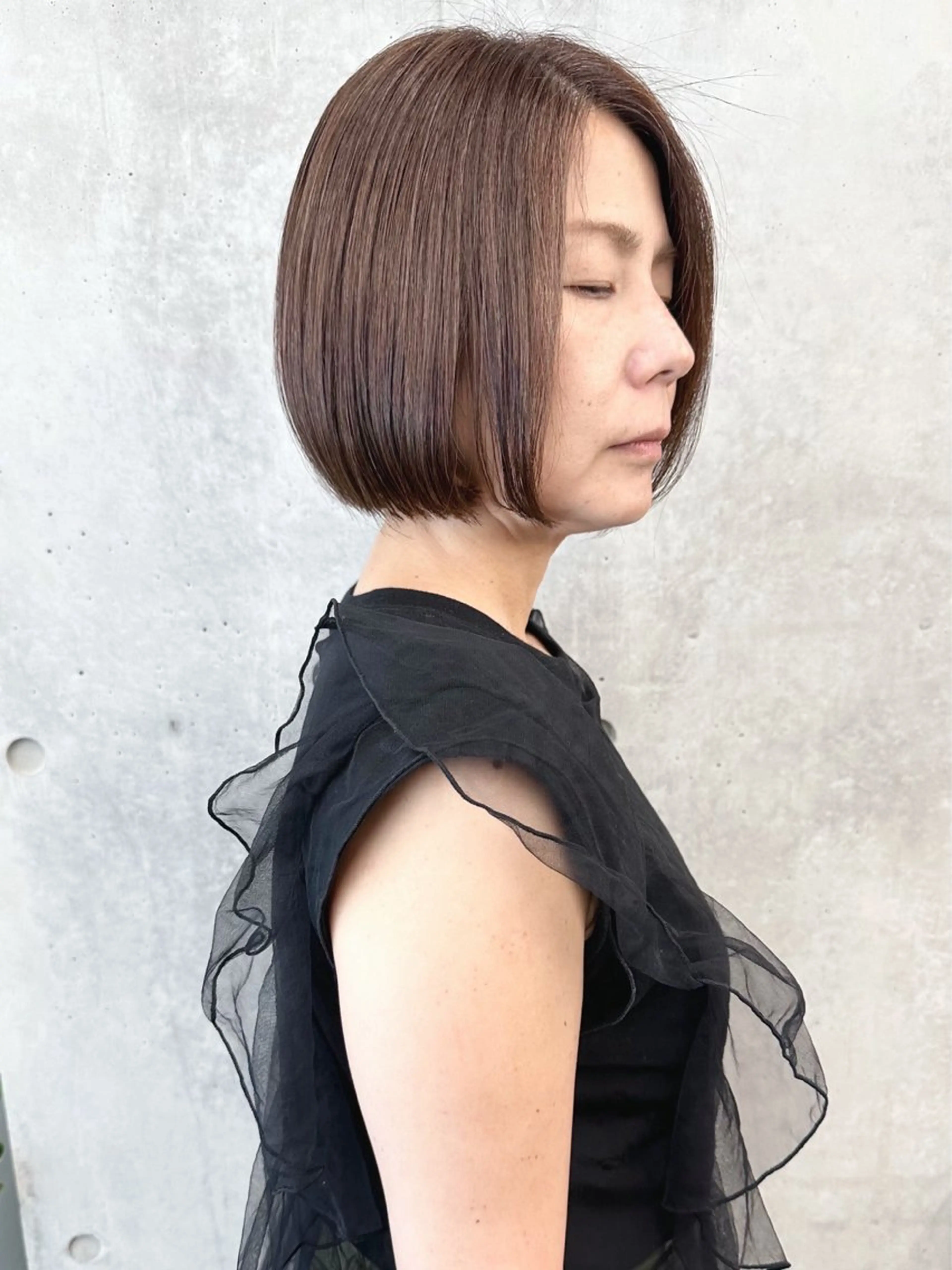ショート とうい/くせ毛/ ショート/丸みボブのヘアスタイル