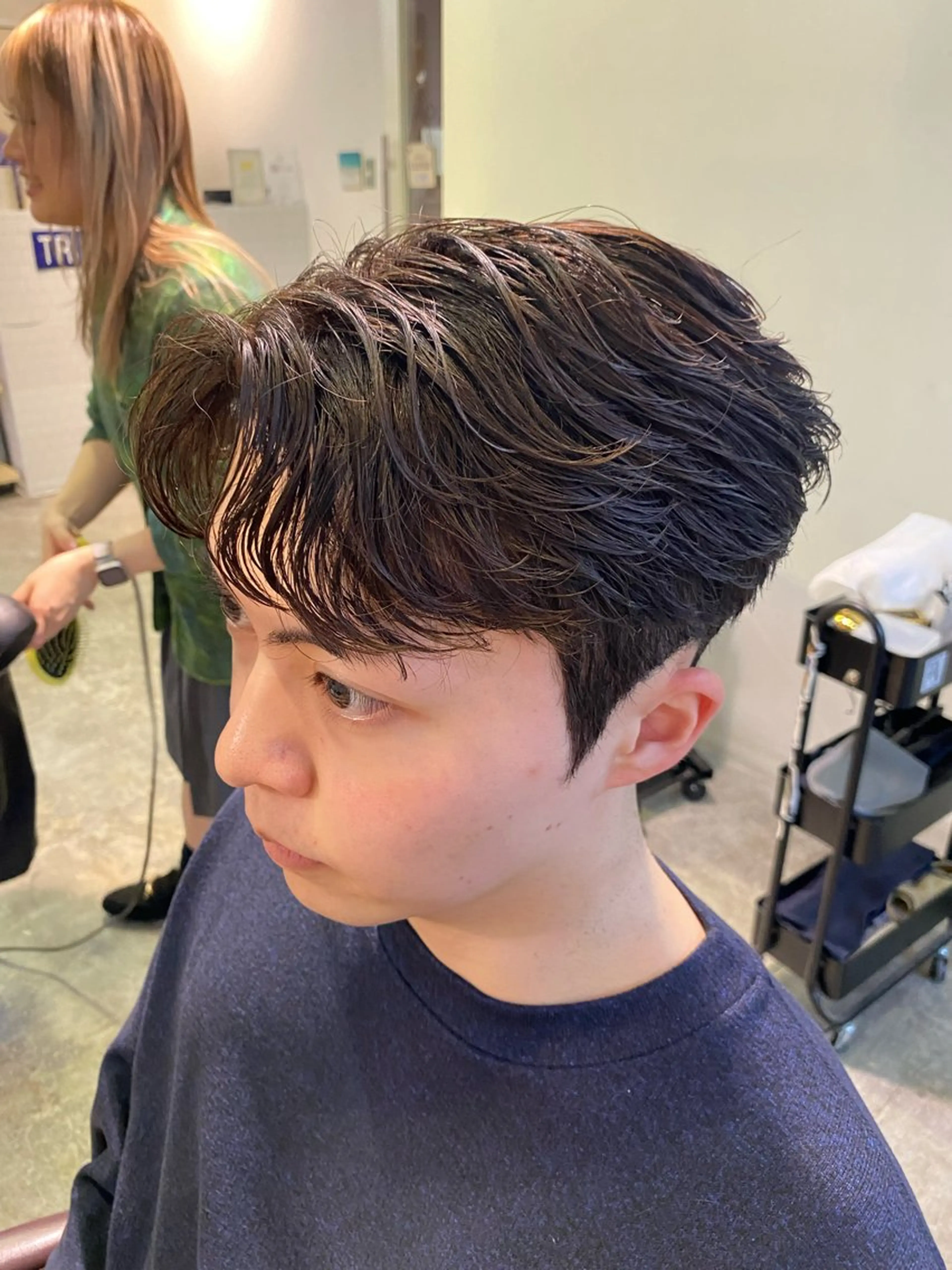 ショート パーマ メンズ フェザーパーマ メンズパーマ カット パーマ パーマ特化/海外風 パーマフェザー/真生のヘアスタイル