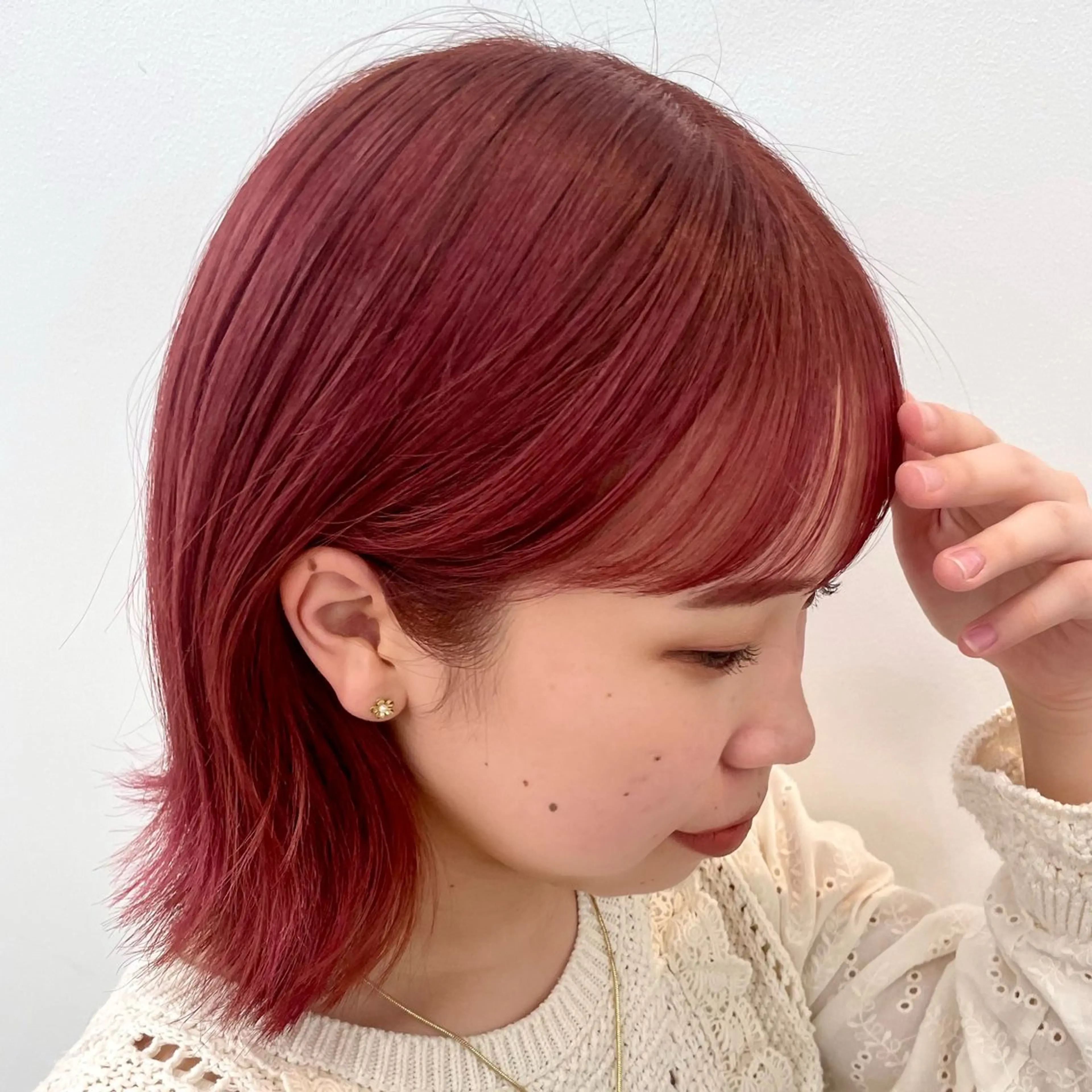 ショート カラー ブリーチ ピンクカラー ボブ/レイヤー/ 艶髪/HANA💗のヘアスタイル