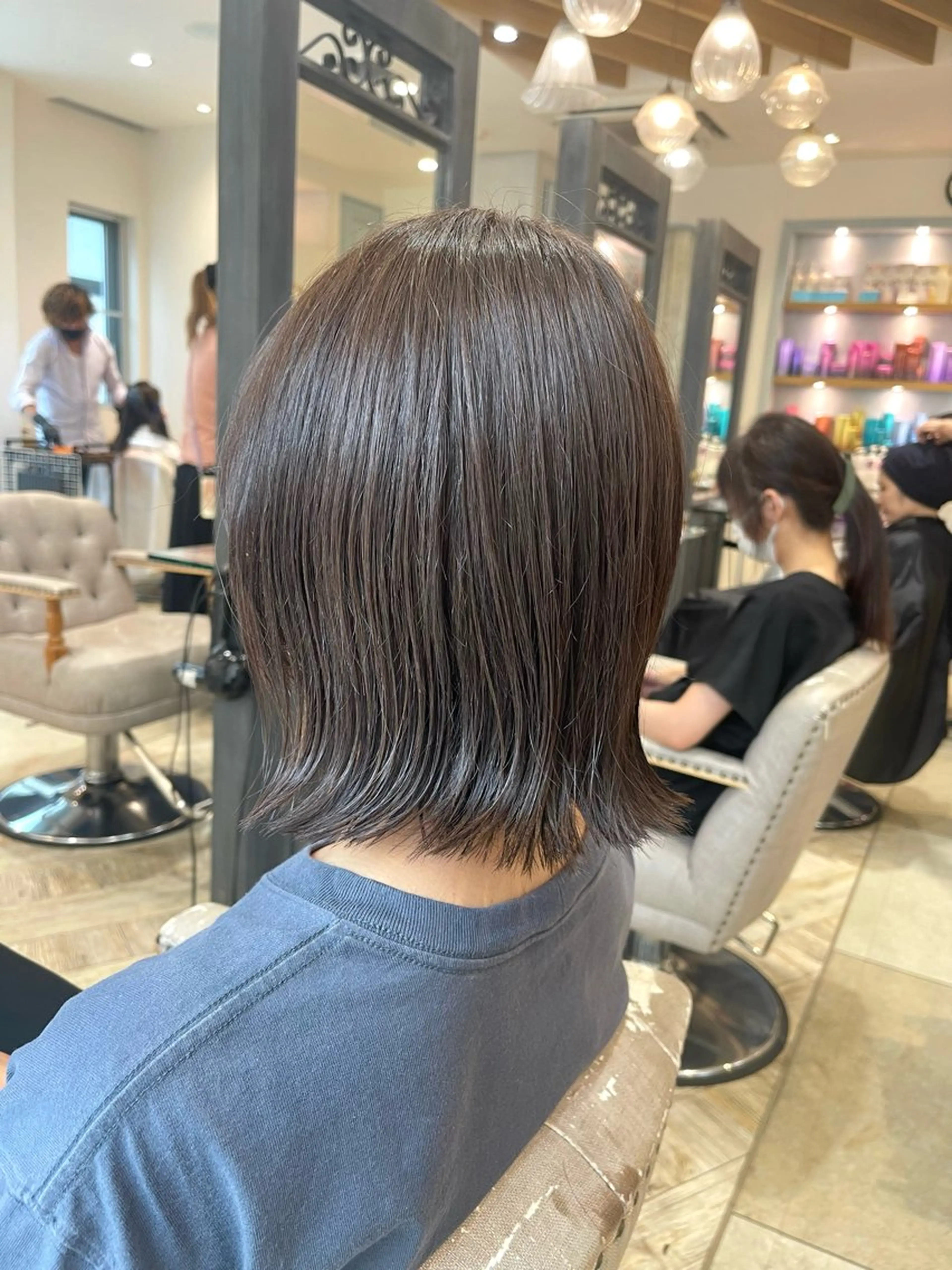 ミディアム カット ヘアカラー トリートメント ショート/ボブ アンドウ☺︎のヘアスタイル