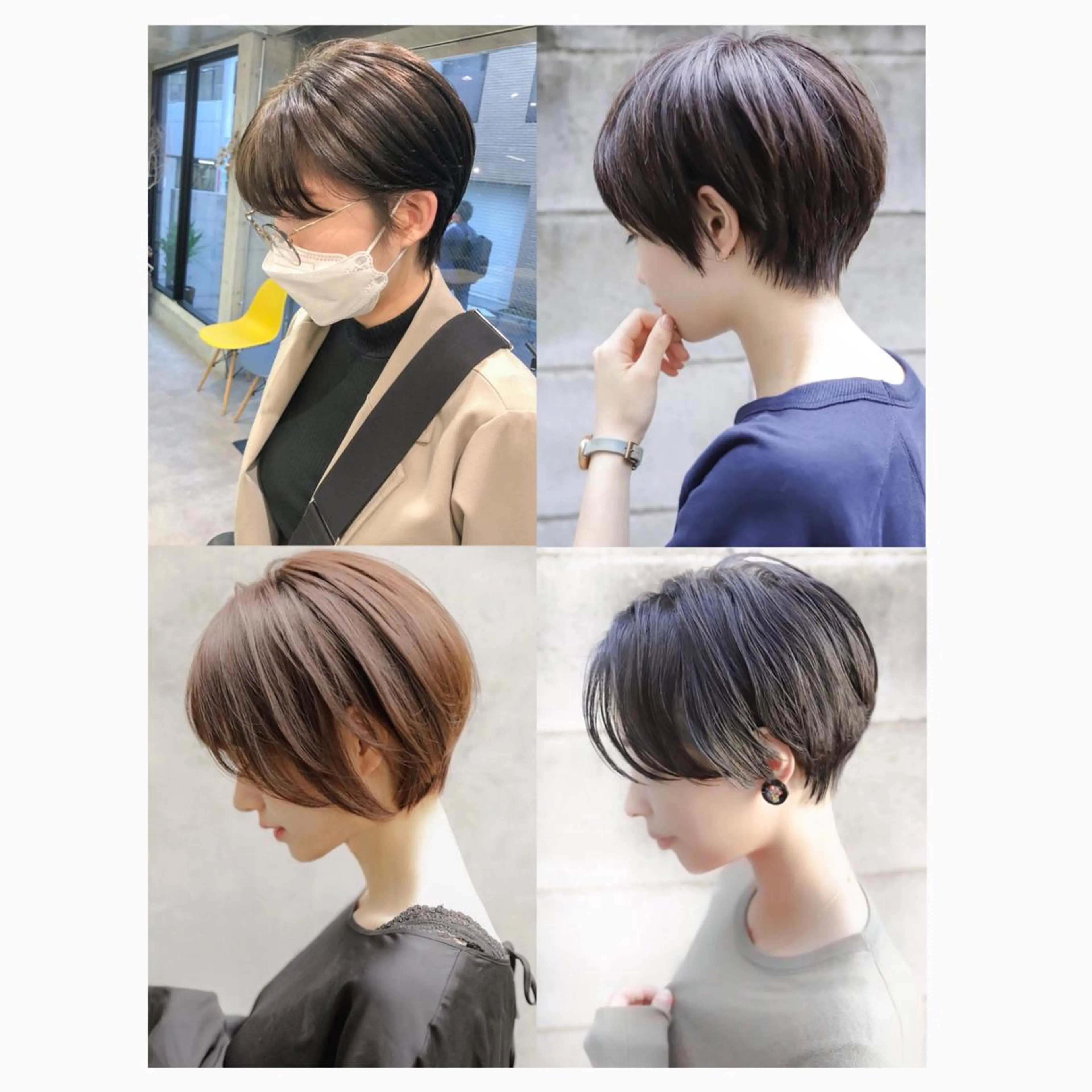 ショート カラー ヘアアレンジ ショートボブ ボブ ショートヘア rii-🩰 トレンド韓国ヘアのヘアスタイル