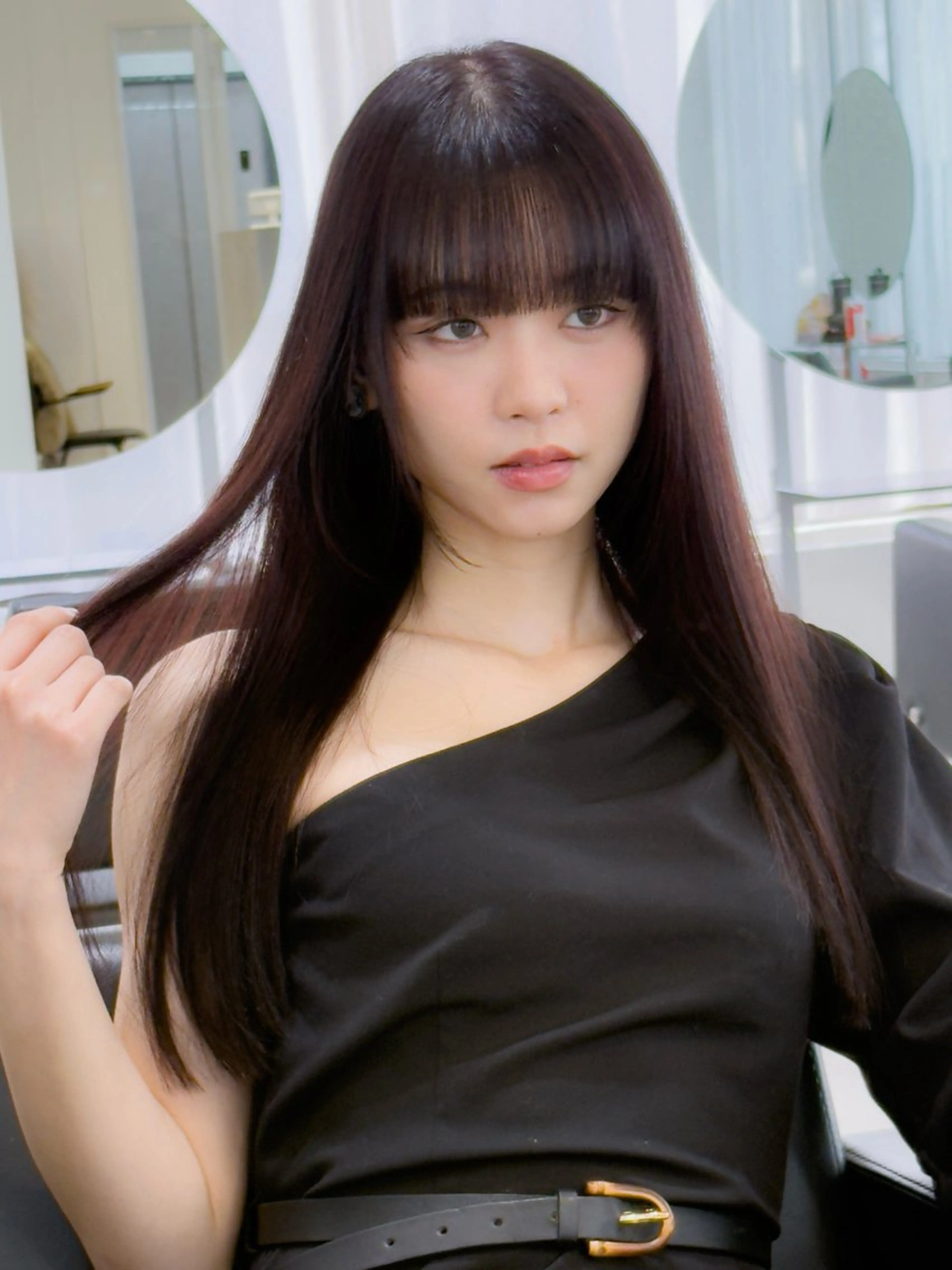 ロング カラー 艶髪ブリーチ 永井竜也のヘアスタイル