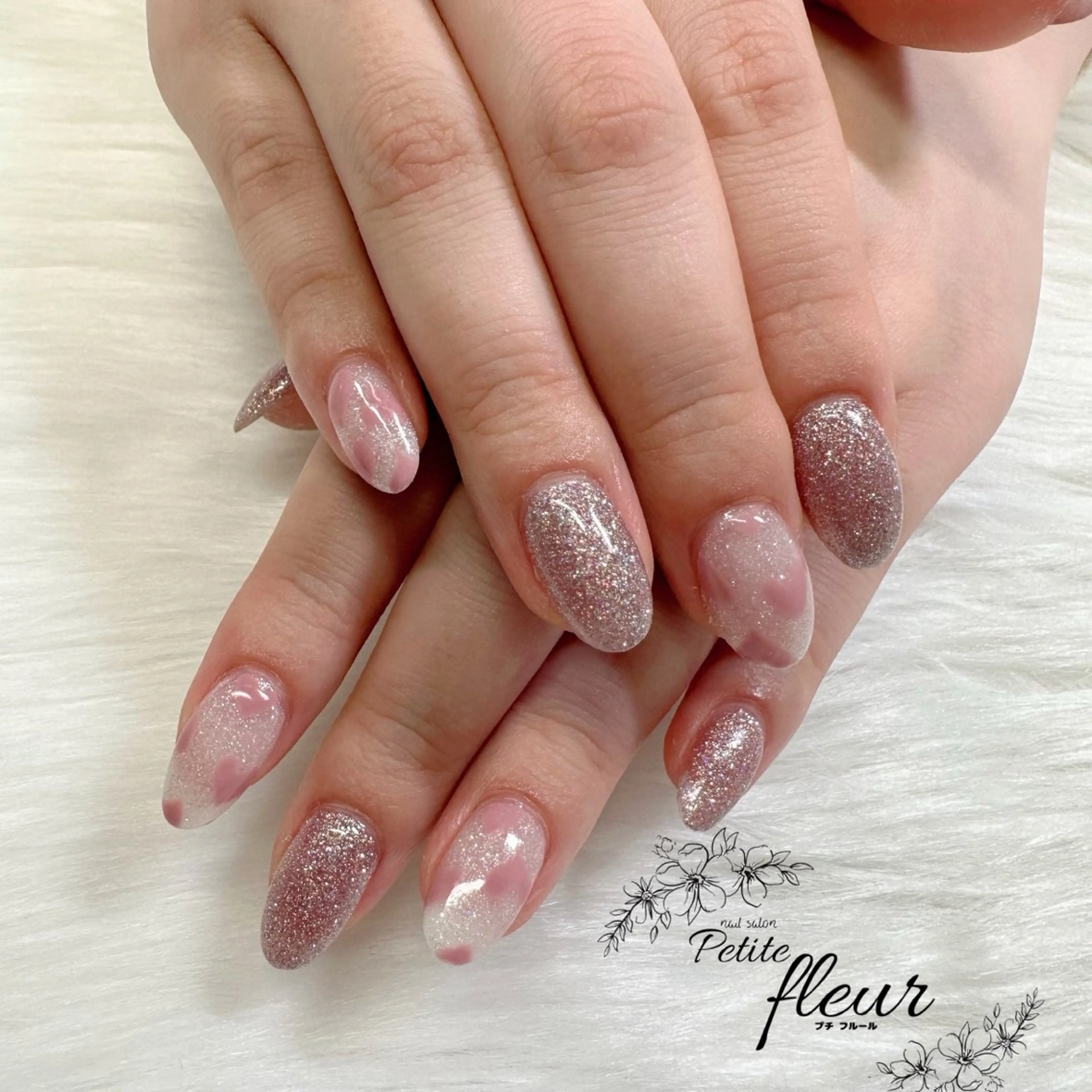 ネイル ハート 持ち込み ❁⃘*。Petite fleur❁⃘*りさのネイルデザイン
