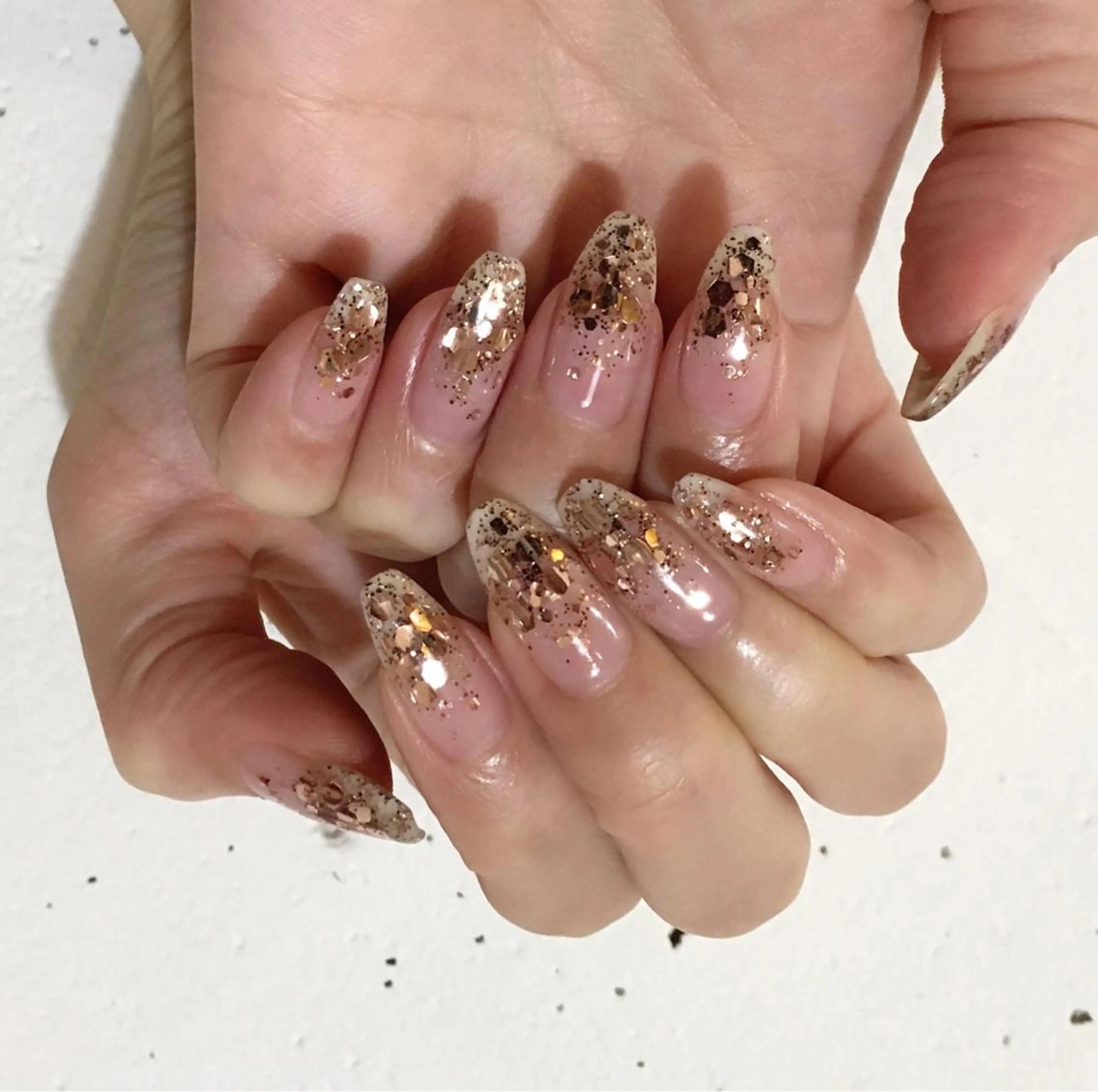 ネイル クリアネイル ジェルネイル ラメ(グリッター) ラメグラデーション ミラーネイル ハンドネイル nail salon Soeurのネイルデザイン