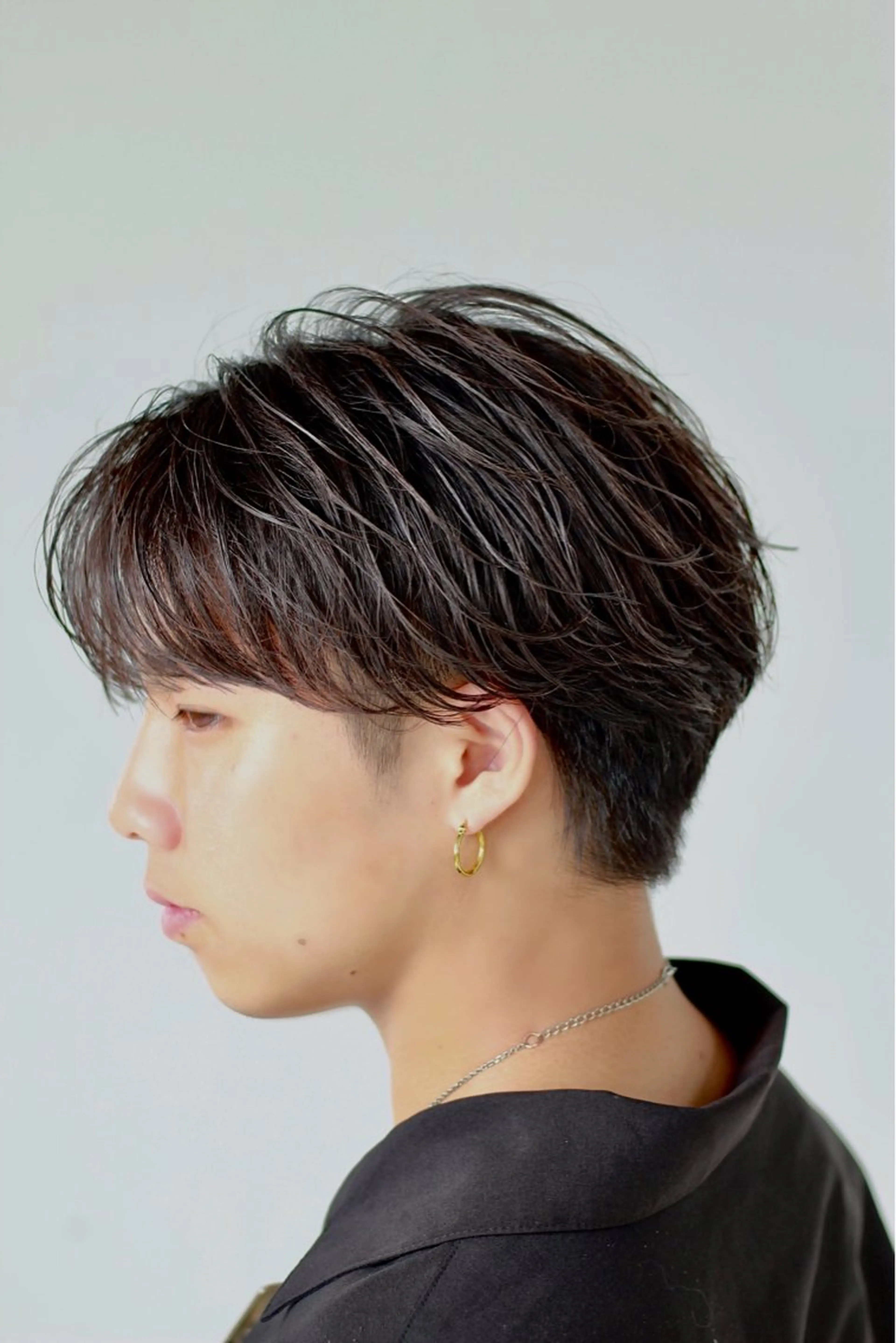 ミディアム パーマ メンズ カット パーマ 湘南のパーマ職人 🔥清水琉葵🔥のヘアスタイル