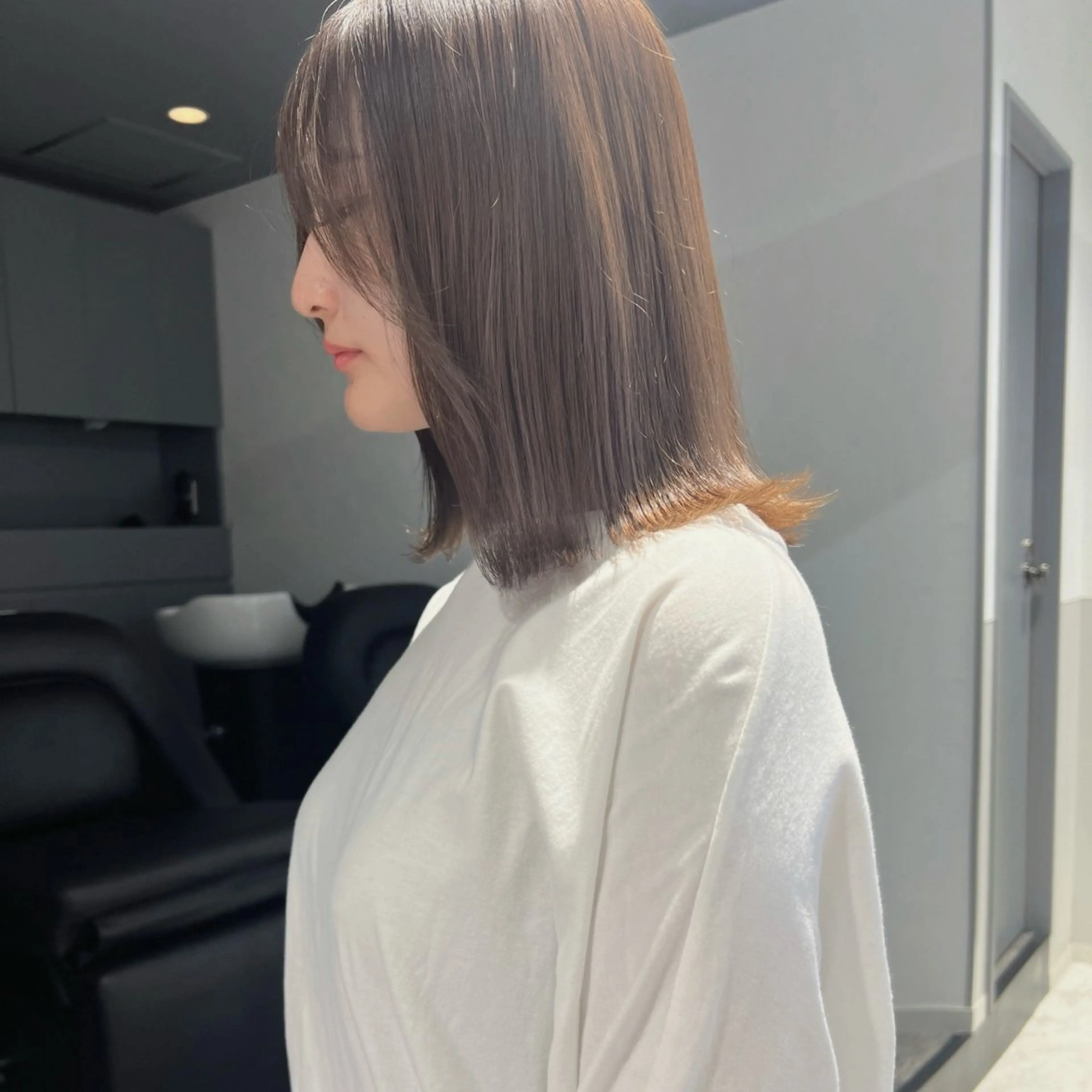 ミディアム カット ヘアカラー トリートメント 韓国モテhair🍑 momoのヘアスタイル