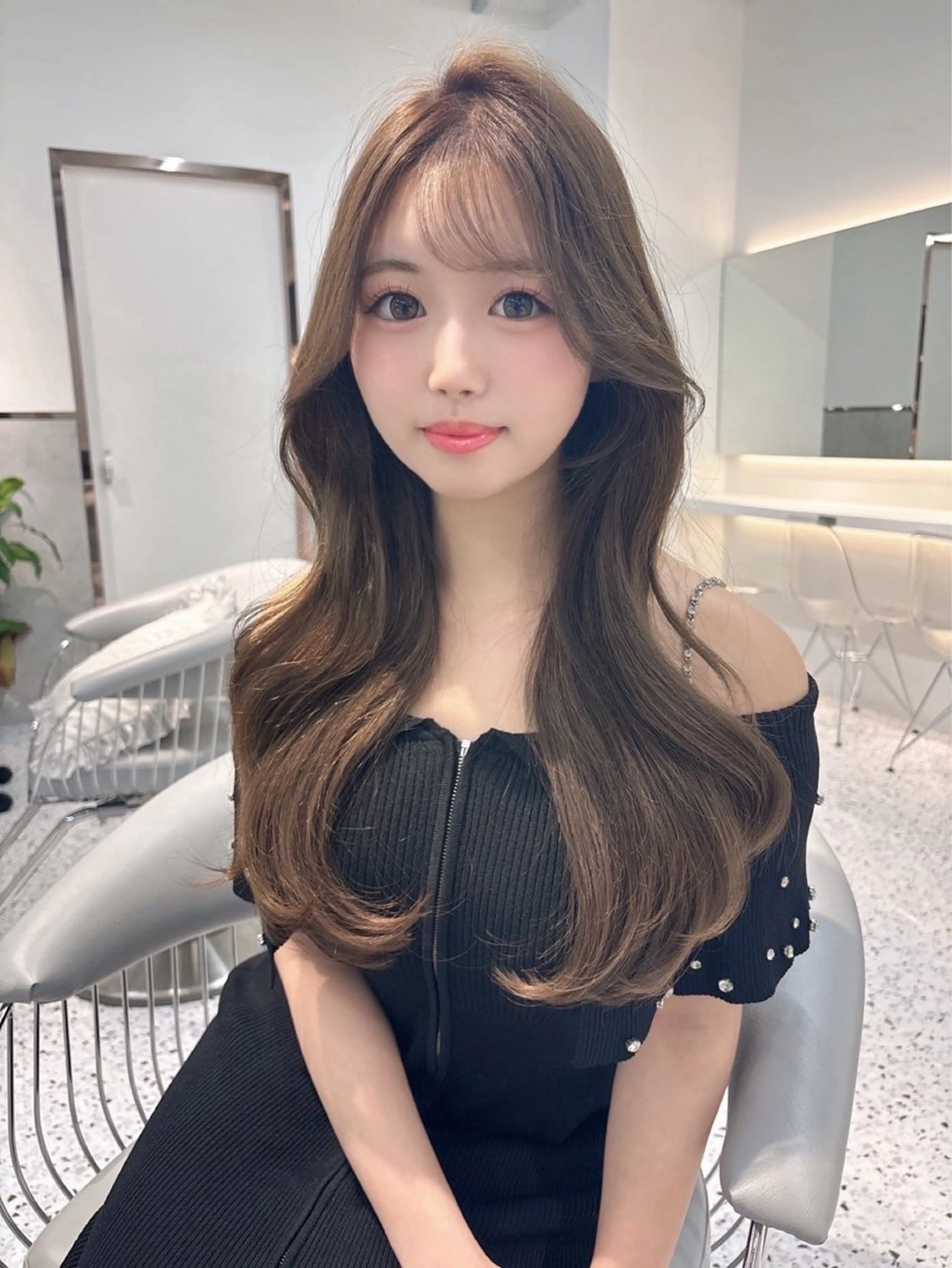 ロング カラー ヘアカラー トリートメント 髪質改善×韓国ヘアサロン Role 博多【ロール】所属・yui🎀ブリーチ なしWカラー／博多のヘアスタイル