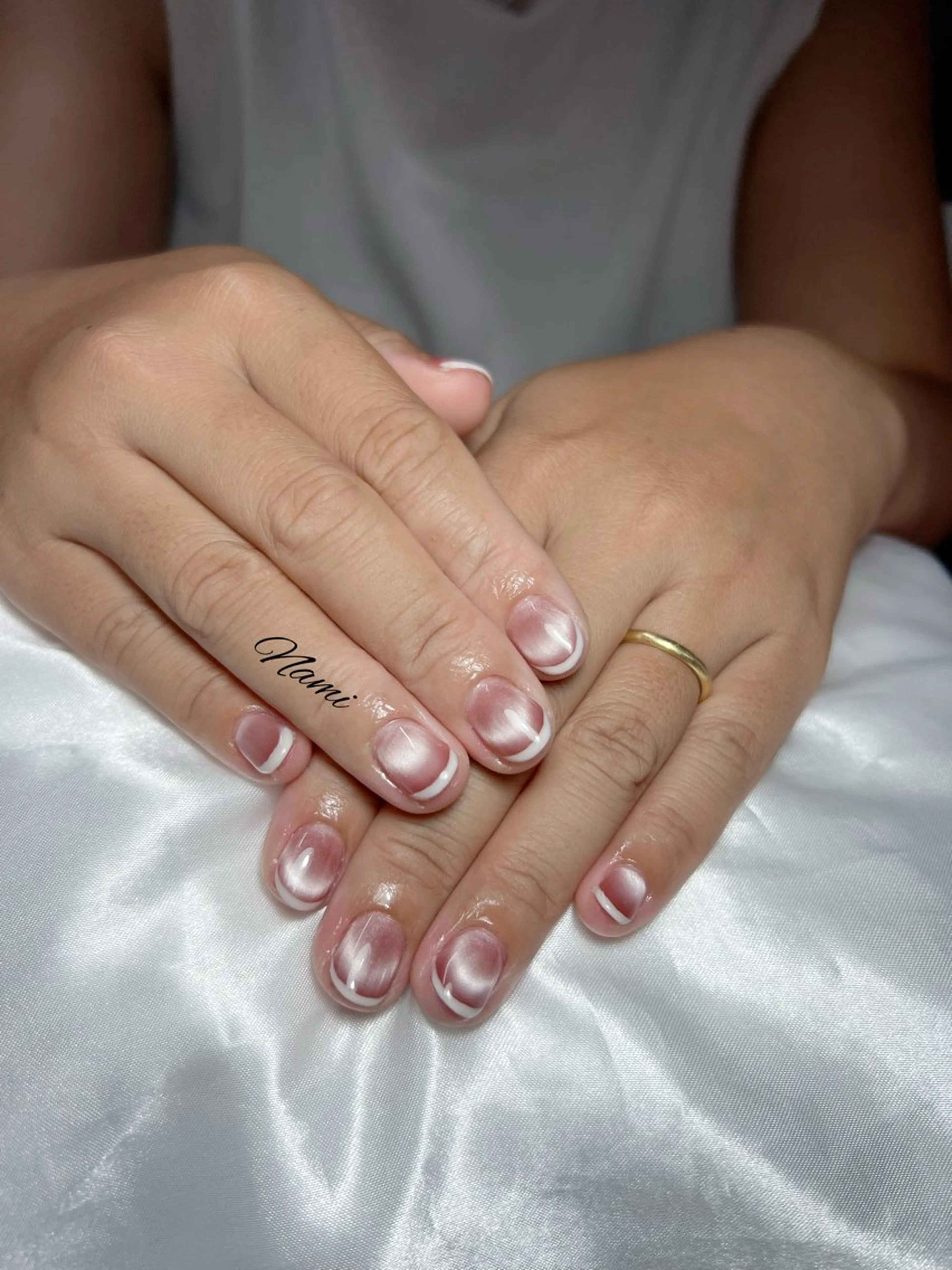 ネイル フレンチネイル マグネットネイル マグネットフレンチ Nail_Nami21所属・Nail_ Nami21のネイルデザイン
