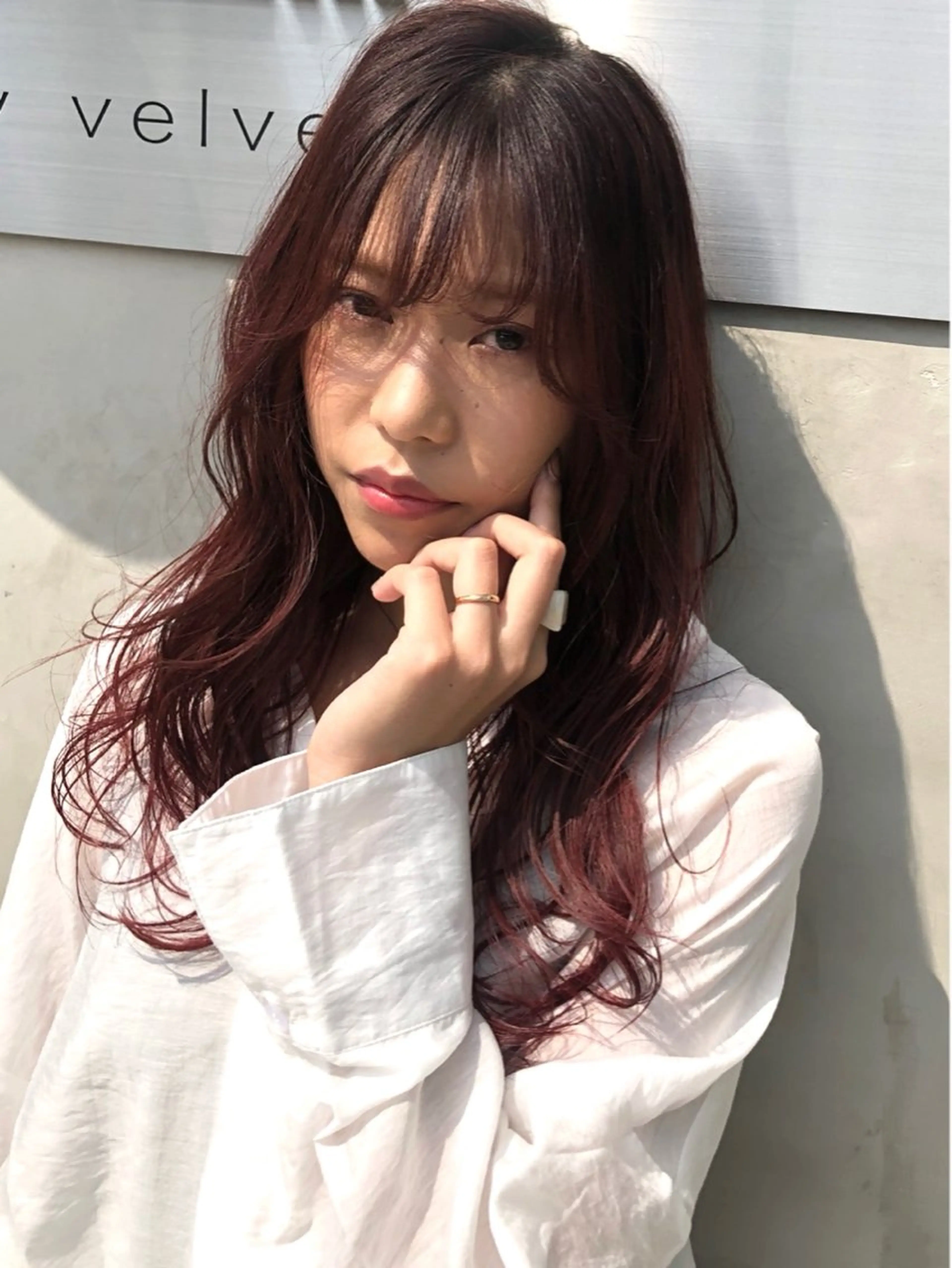 セミロング カット パーマ 稲富 貴久のヘアスタイル