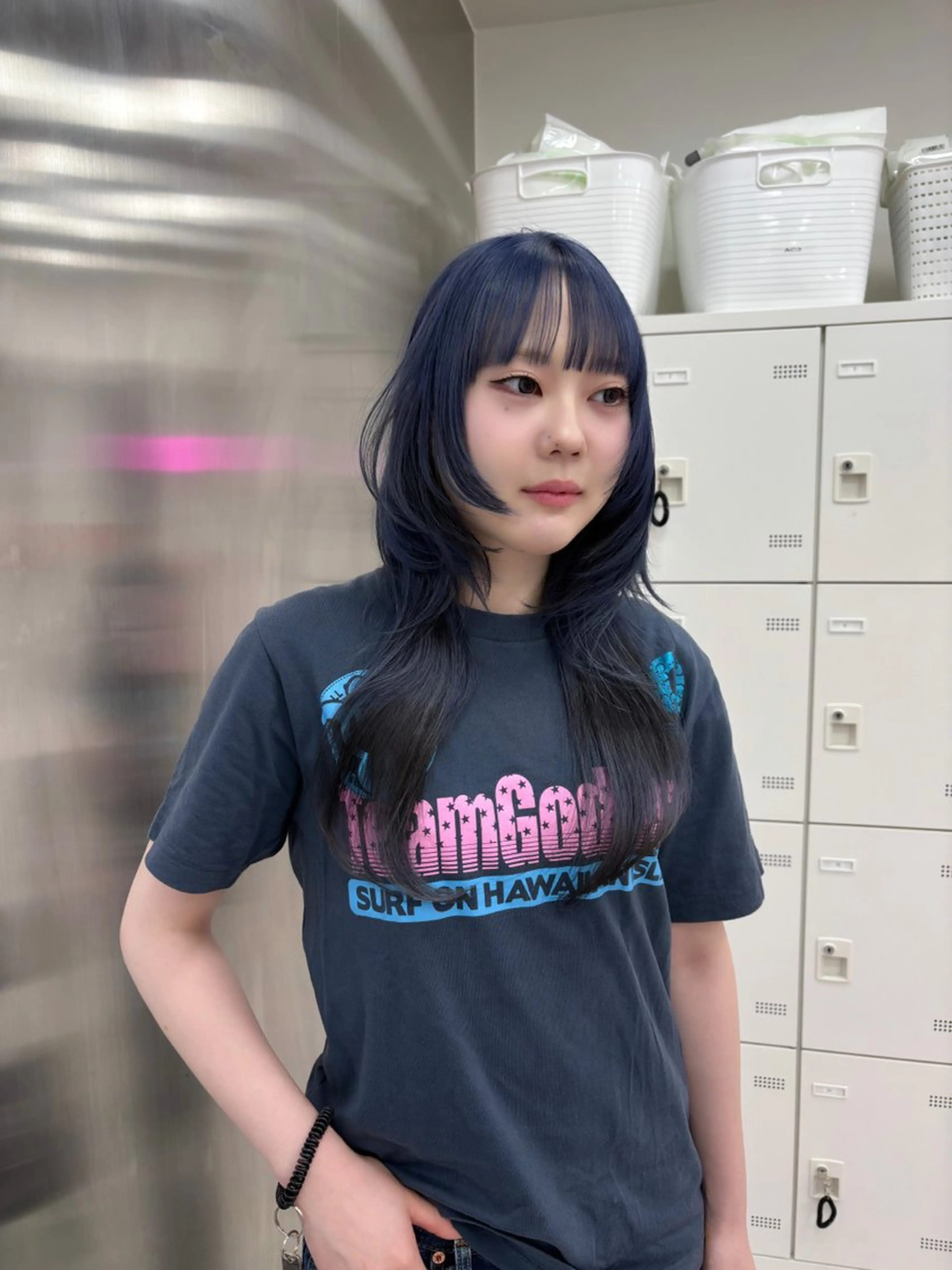 セミロング カラー ヘアカラー トリートメント ヘッドスパ ヘアセット 韓国レイヤー ハッシュカットのヘアスタイル