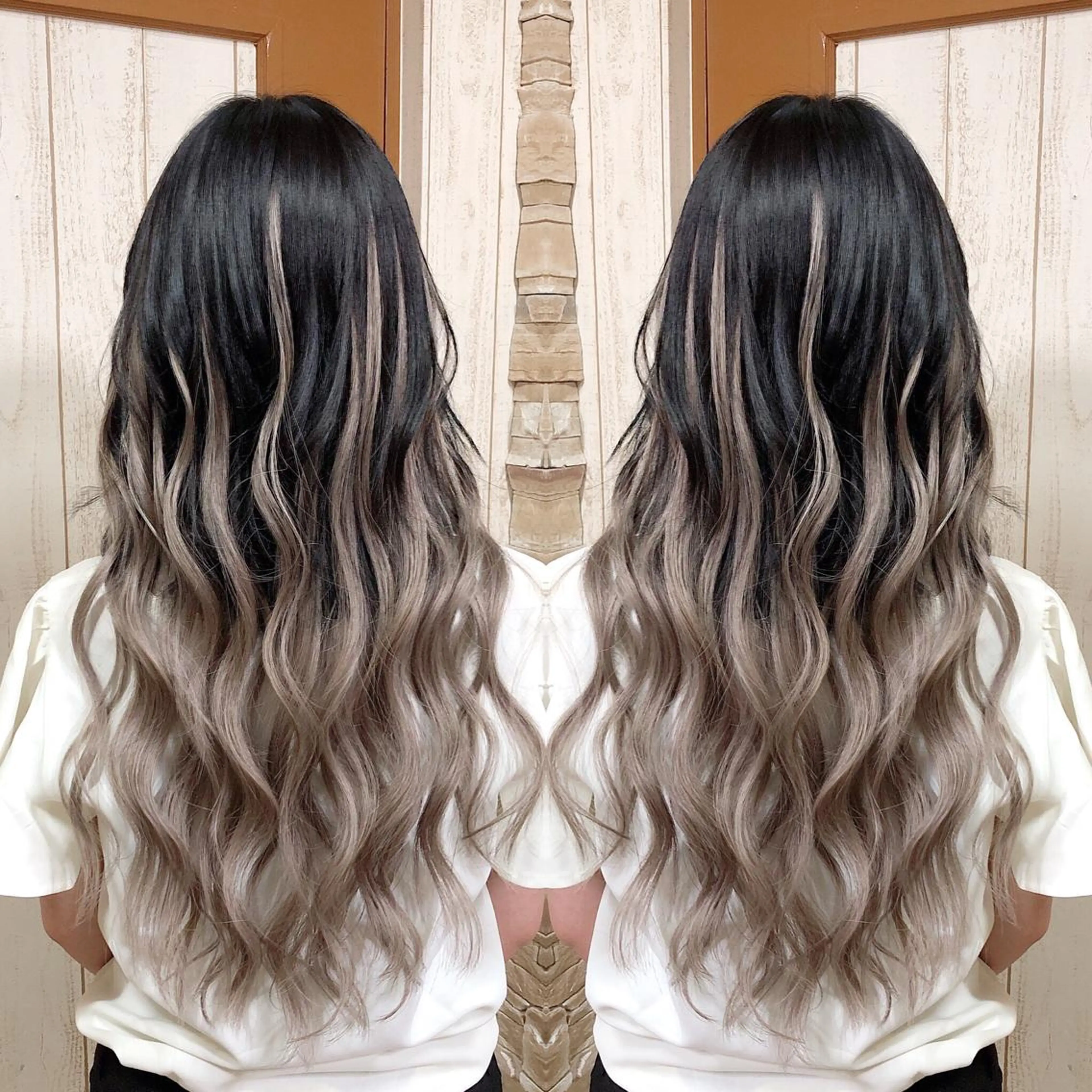 ロング カラー kr2s アメ村のヘアスタイル