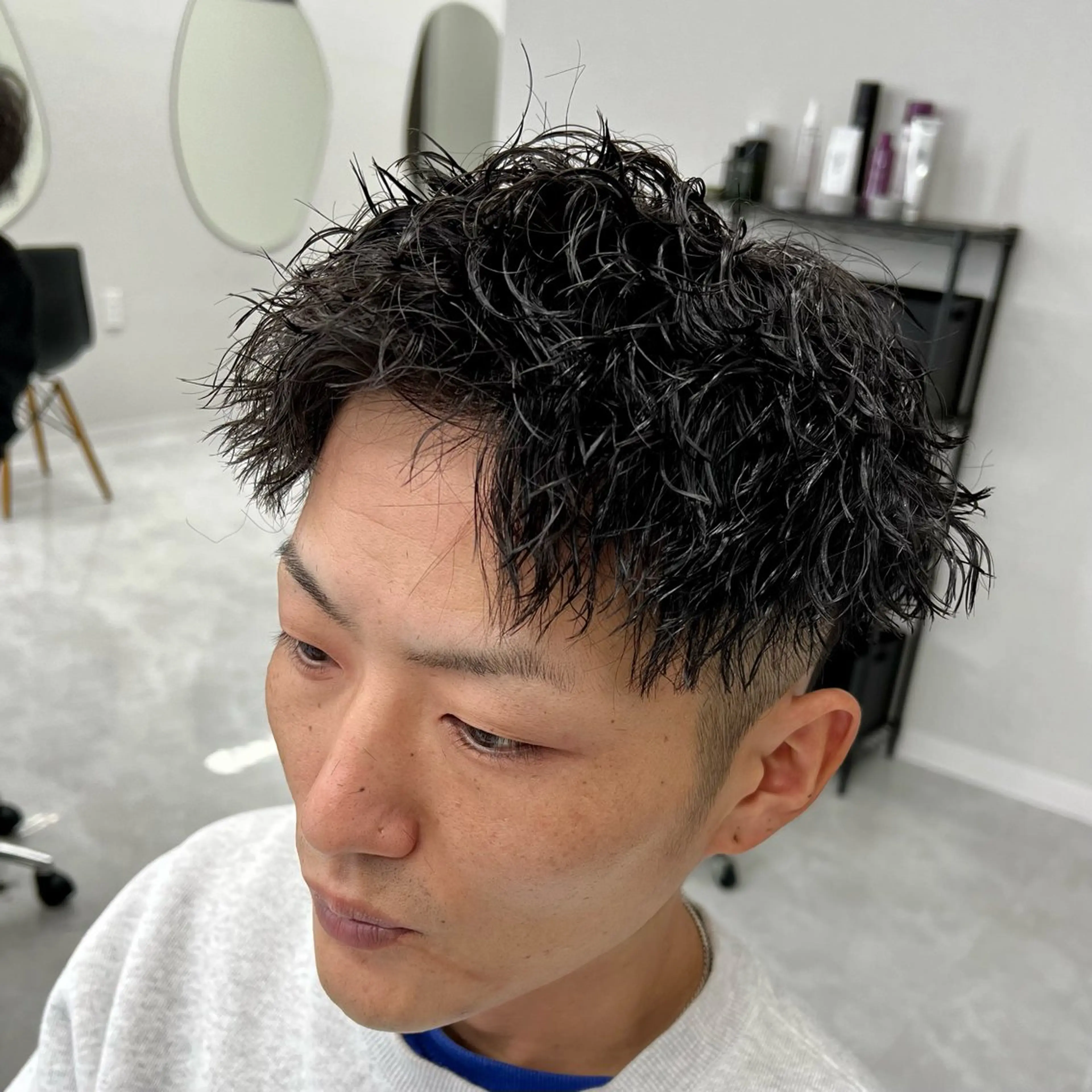 ショート パーマ メンズ カット パーマ メンズカット/波巻き TAKUMAのヘアスタイル