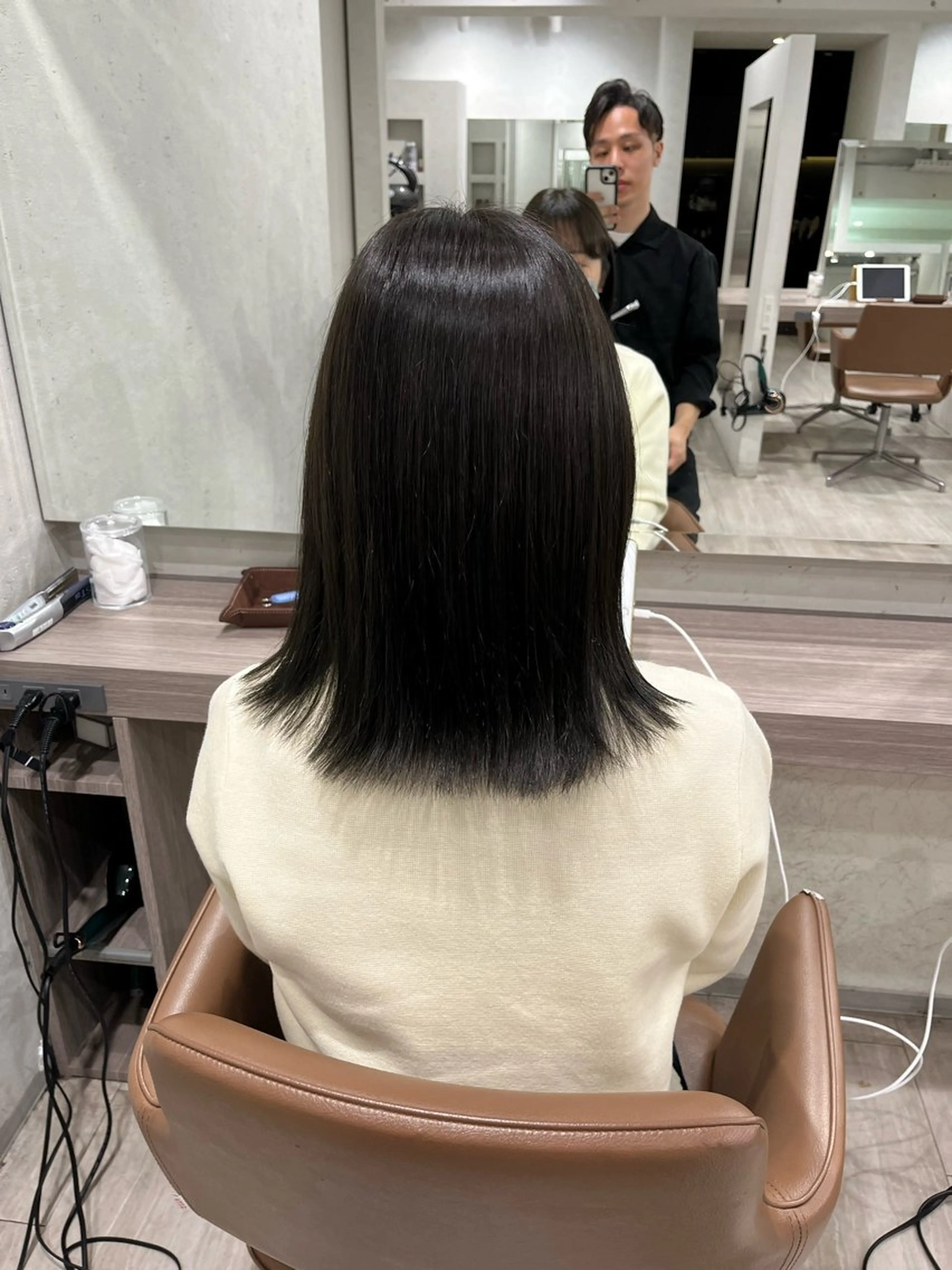 ミディアム カラー グレージュ オリーブグレージュ オリーブグレー 美髪矯正特化 いくたのヘアスタイル