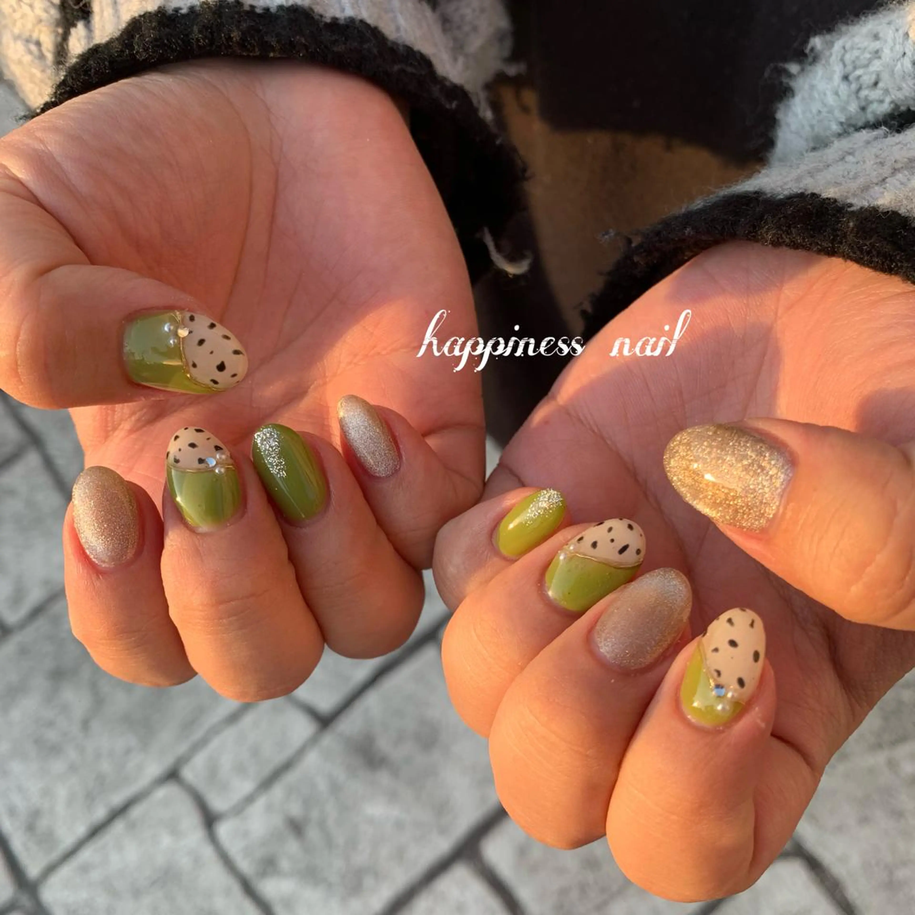 ネイル ピスタチオネイル happiness nailのネイルデザイン
