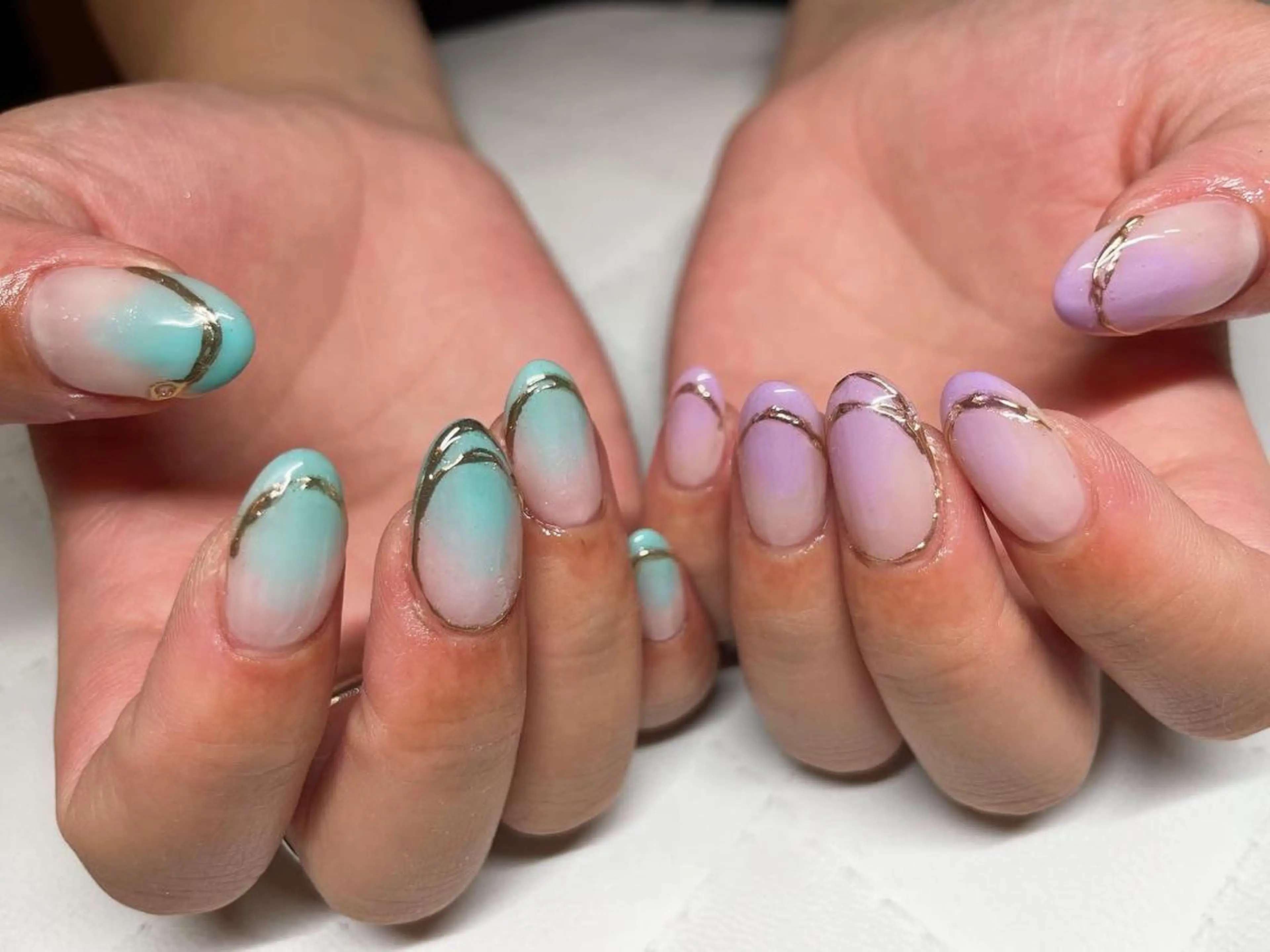 ネイル フレンチネイル ガラスフレンチ ハンドネイル Nail &Beauty Salon ☆Kirari☆所属・ビューティサロン ☆Kirari☆のネイルデザイン
