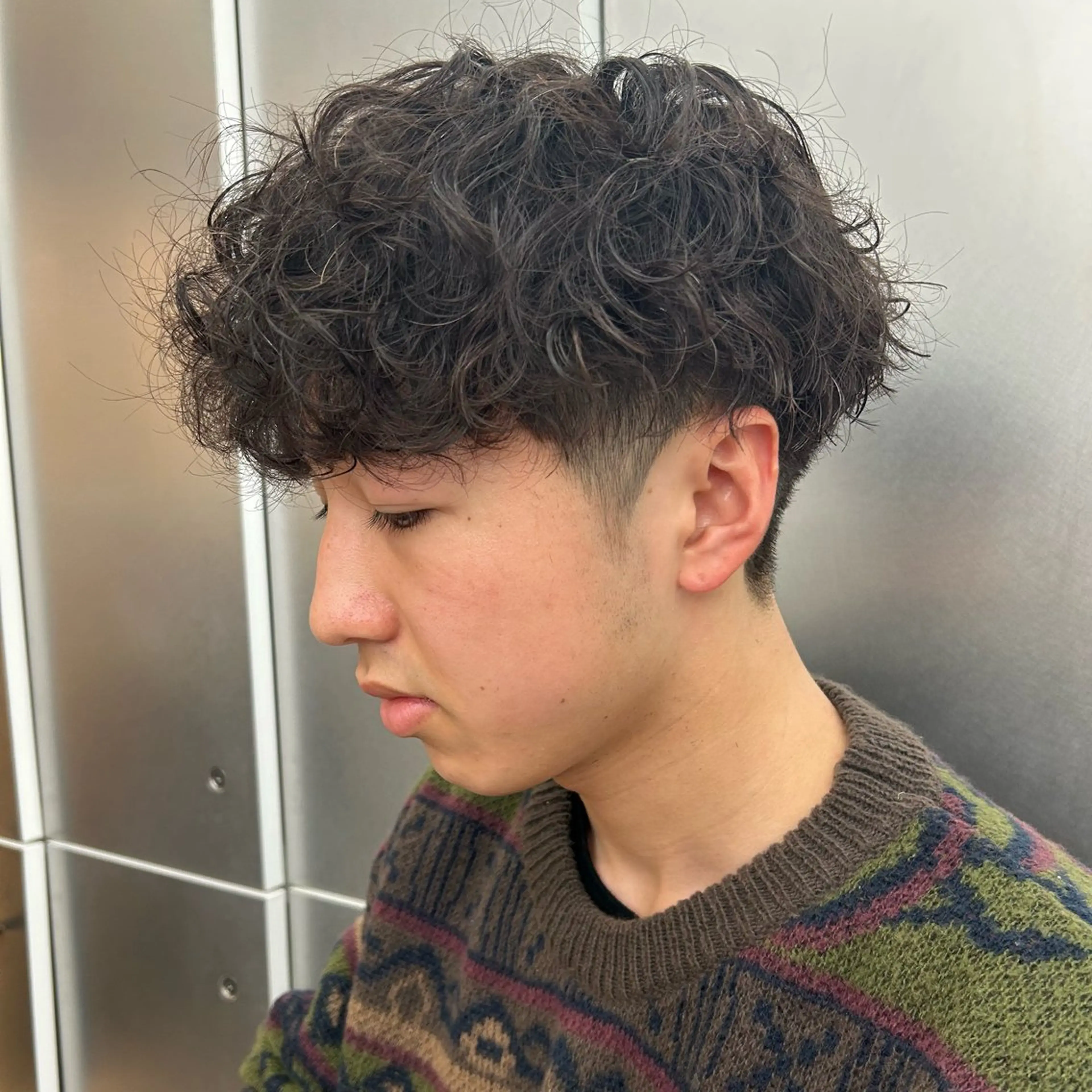 パーマ メンズ カット パーマ 安達 脩人のヘアスタイル