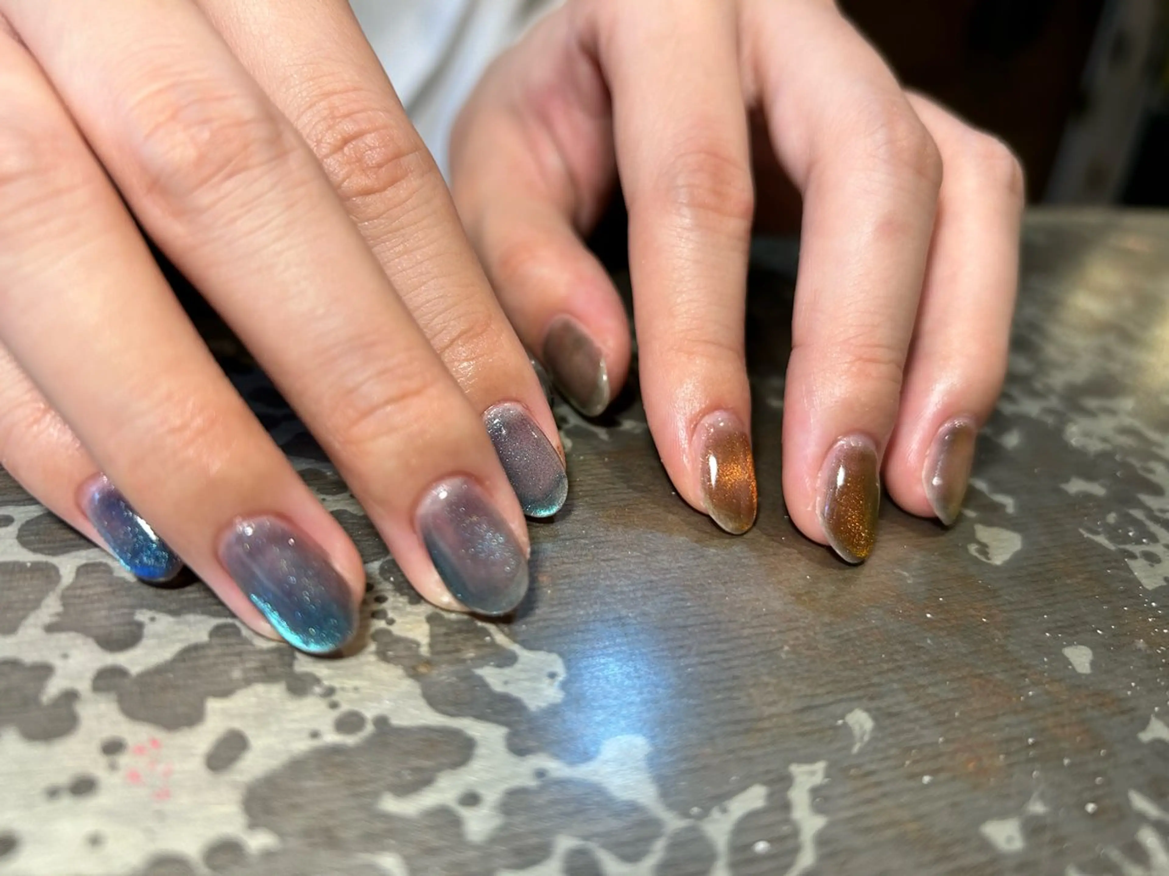 ネイル マグネットネイル ニュアンスネイル ワンカラーネイル ハンドネイル ハンドケア Ainchi nail所属・＊ misa ＊のネイルデザイン