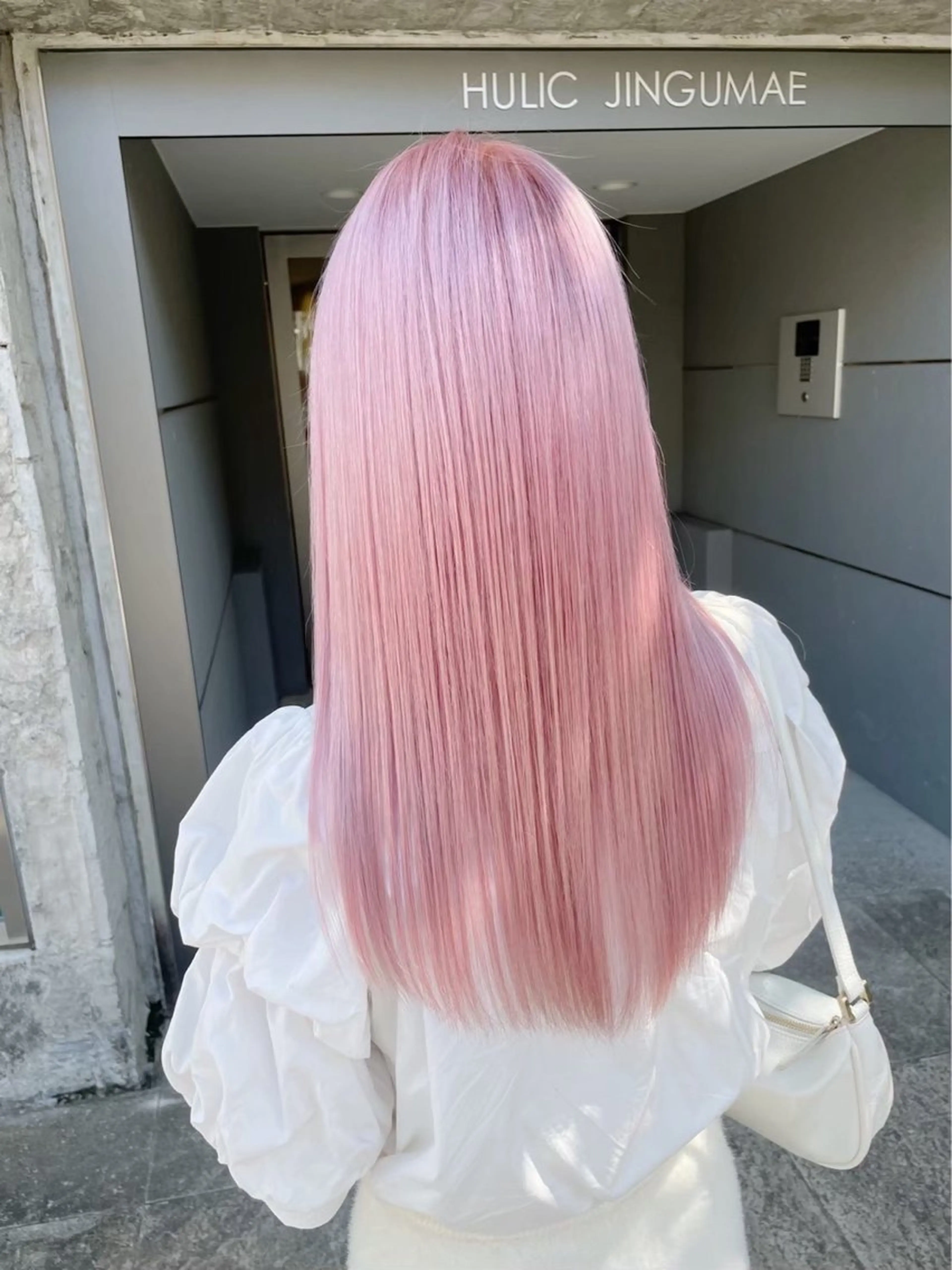 ロング カラー ヘアアレンジ ブリーチ ブロンド ダブルカラー ピンクカラー ホワイトピンク ヘアカラー トリートメント 🌟🍒ハイトーン 韓国ヘア/ユウミのヘアスタイル