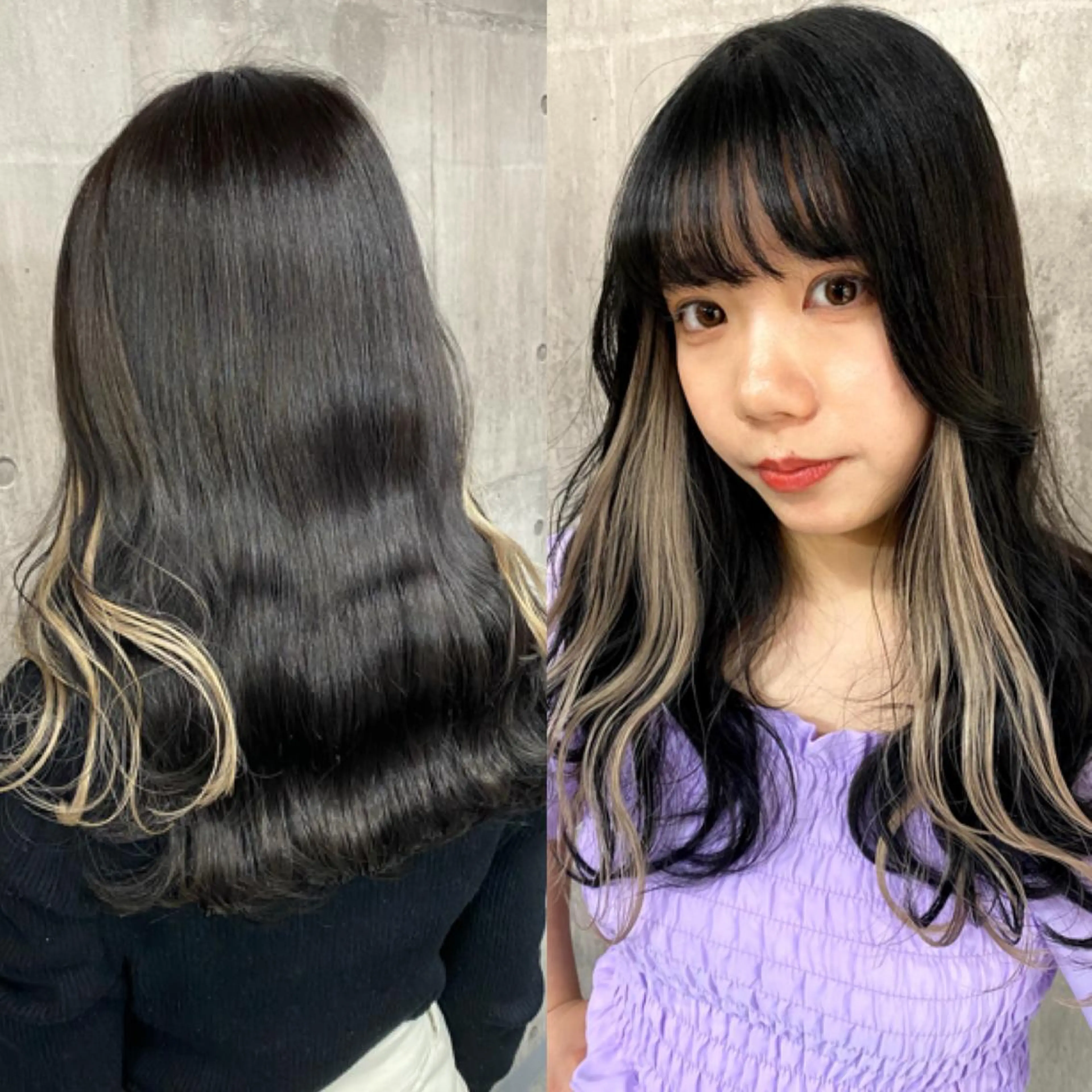 セミロング カラー ヘアカラー エクステ SHURI❤️‍🔥 中/韓mix ♡のヘアスタイル