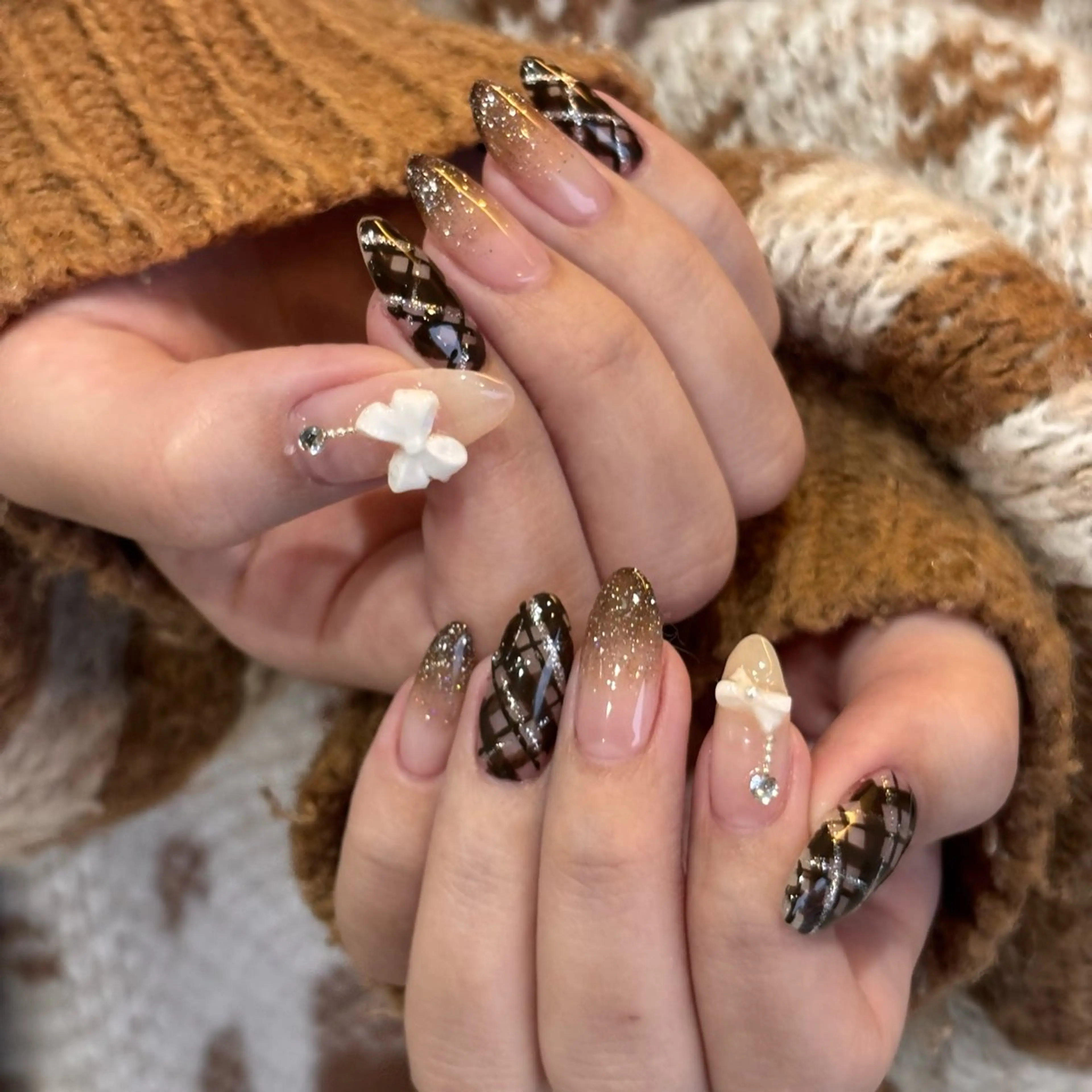 ネイル ブラウン ハンドネイル mood mitsukiのネイルデザイン