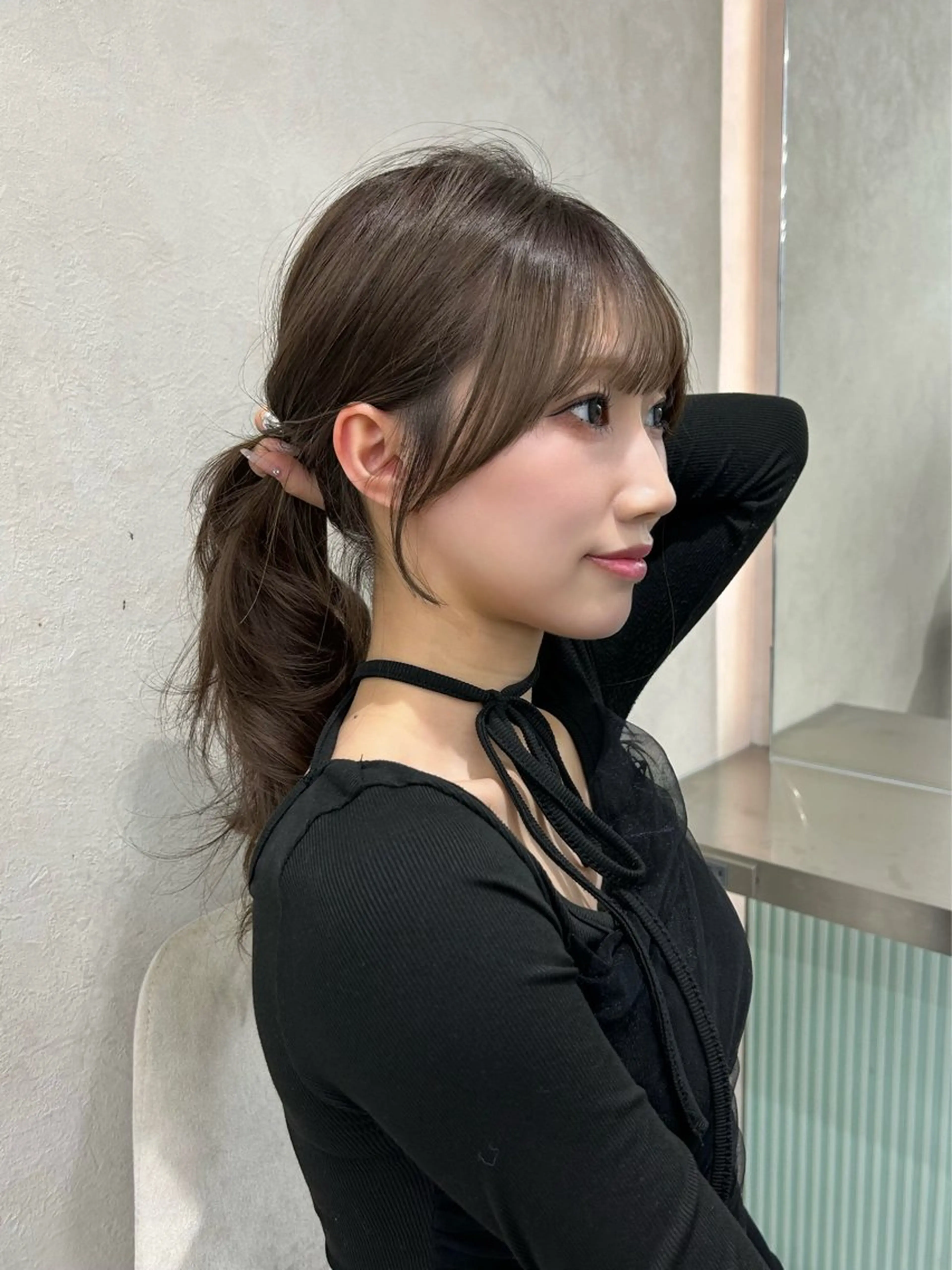 ミディアム ヘアアレンジ カット ヘアカラー fumika🎀 韓国ヘアのヘアスタイル