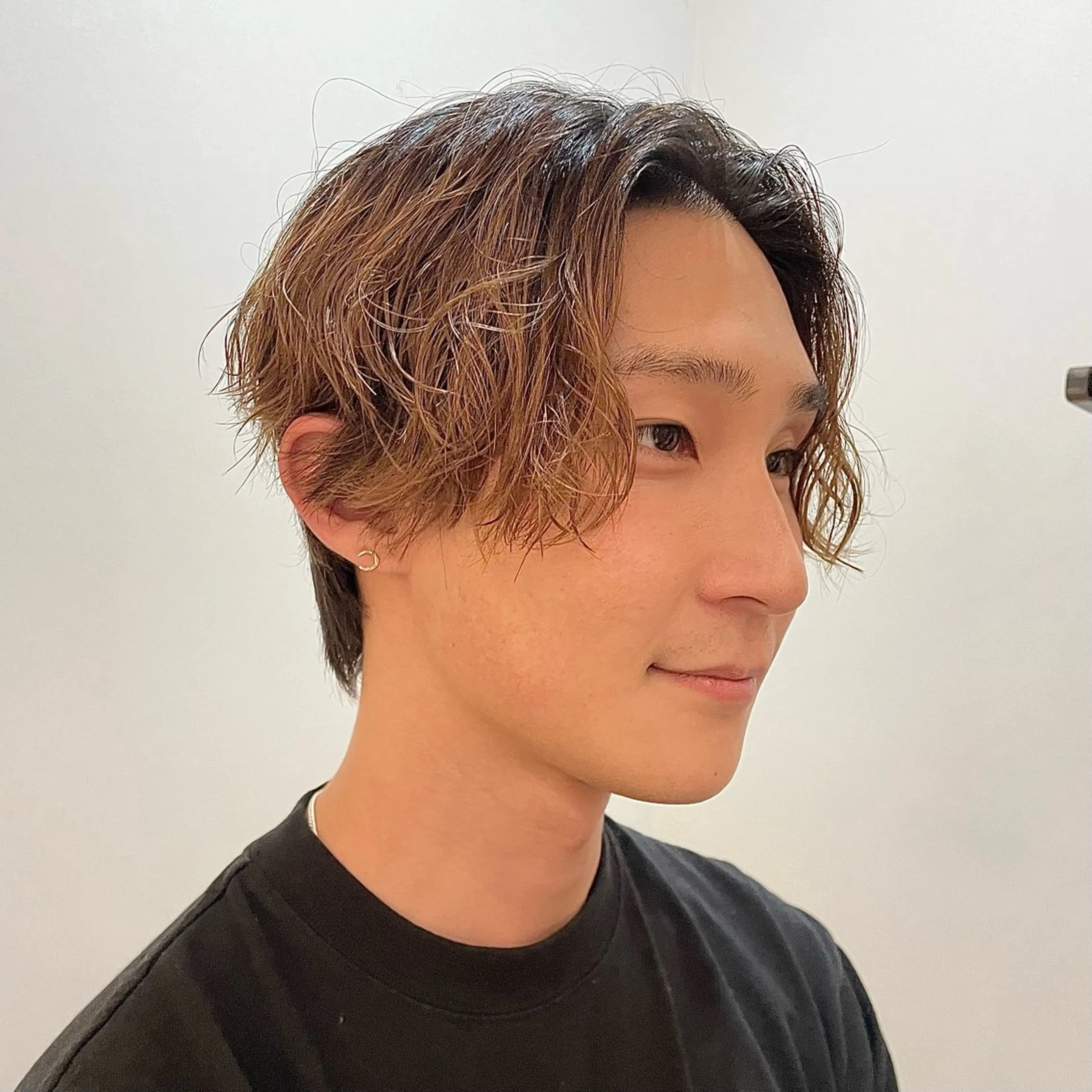 ショート メンズ センターパート メンズパーマ FRANK所属・こいけ みきののヘアスタイル