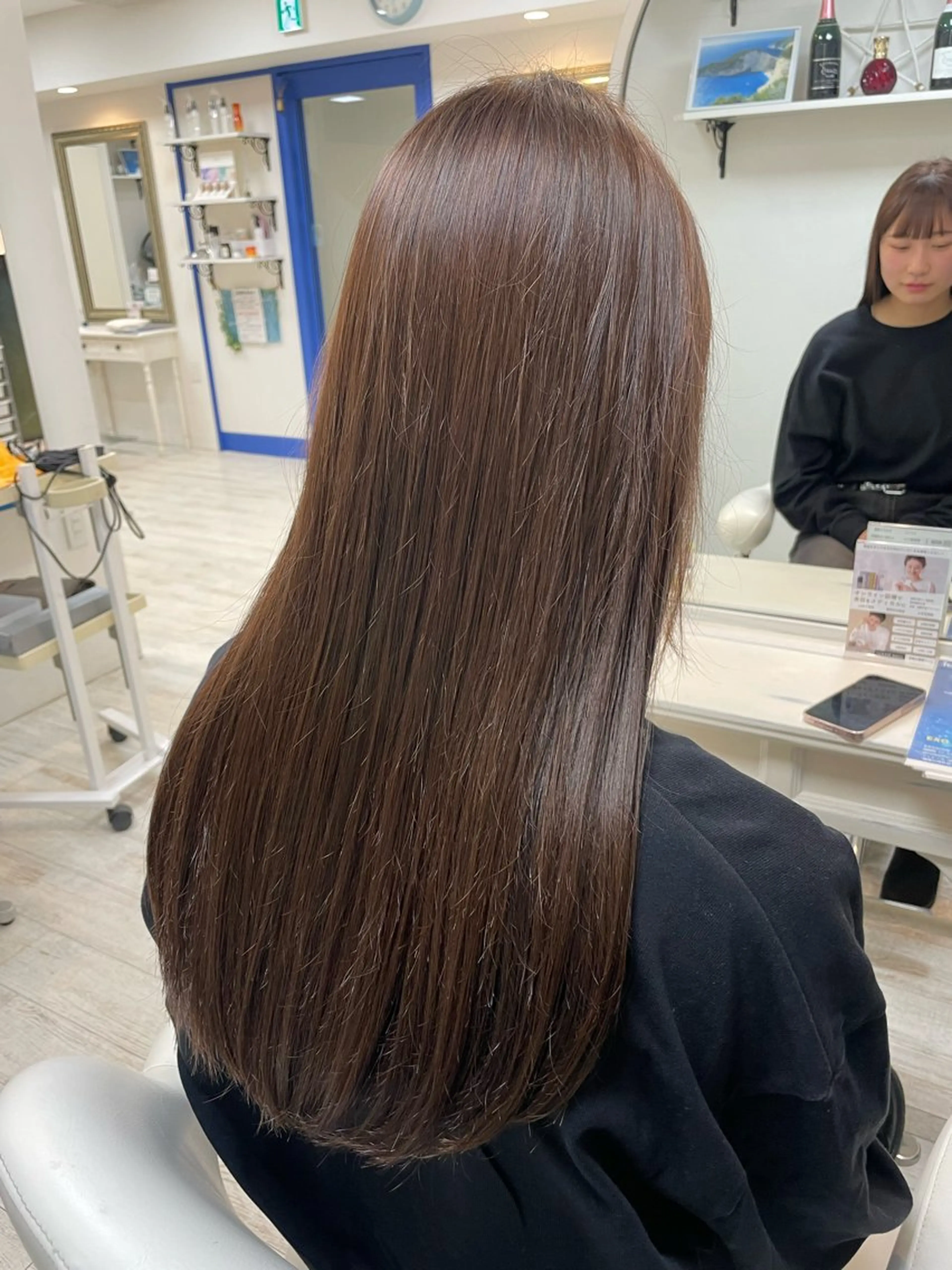 ロング カット ヘアカラー 縮毛矯正 新籾 尚哉のヘアスタイル