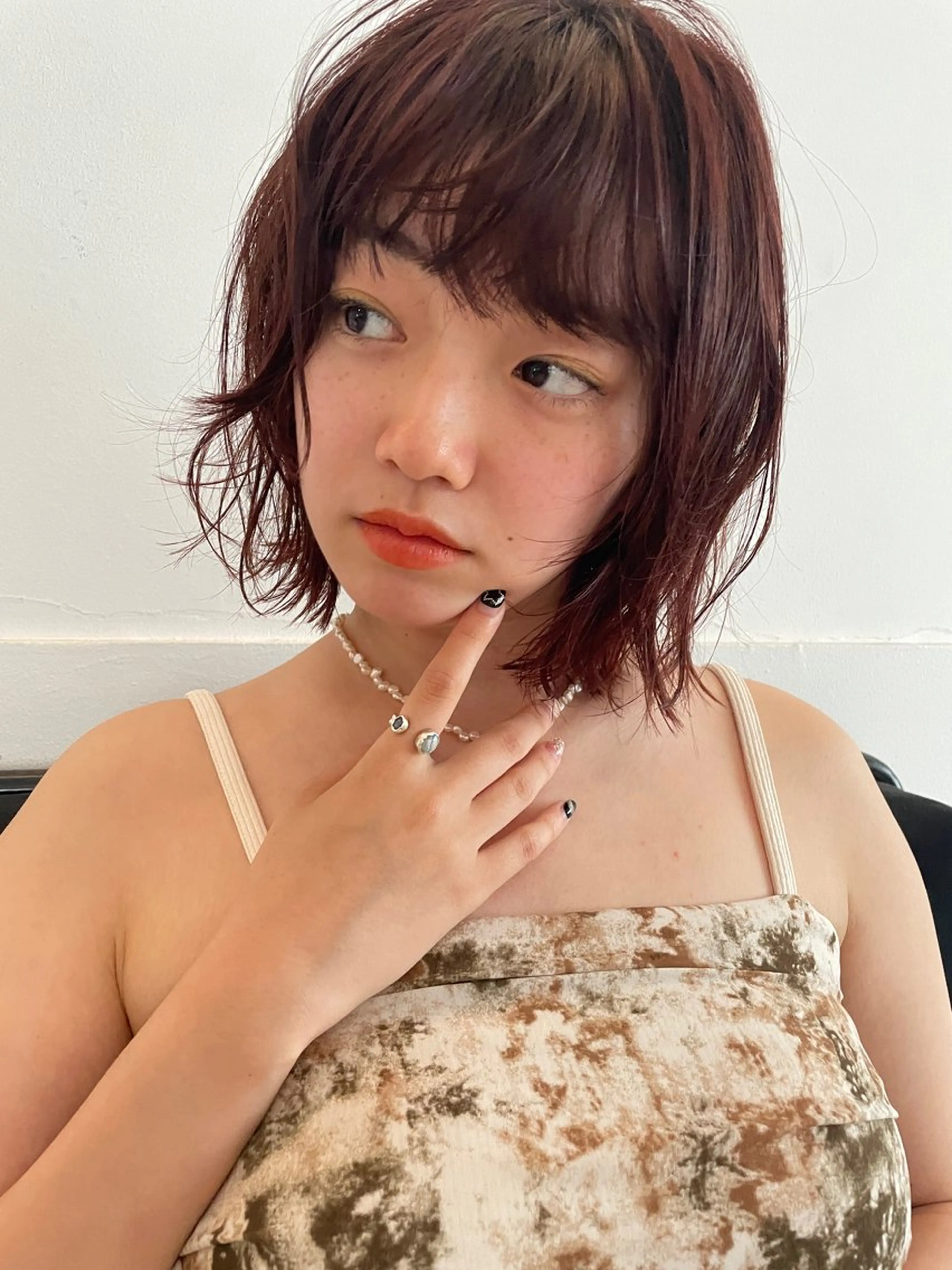 ショート カラー パーマ ヘアアレンジ レイヤー/ 透明感カラー/マドカのヘアスタイル