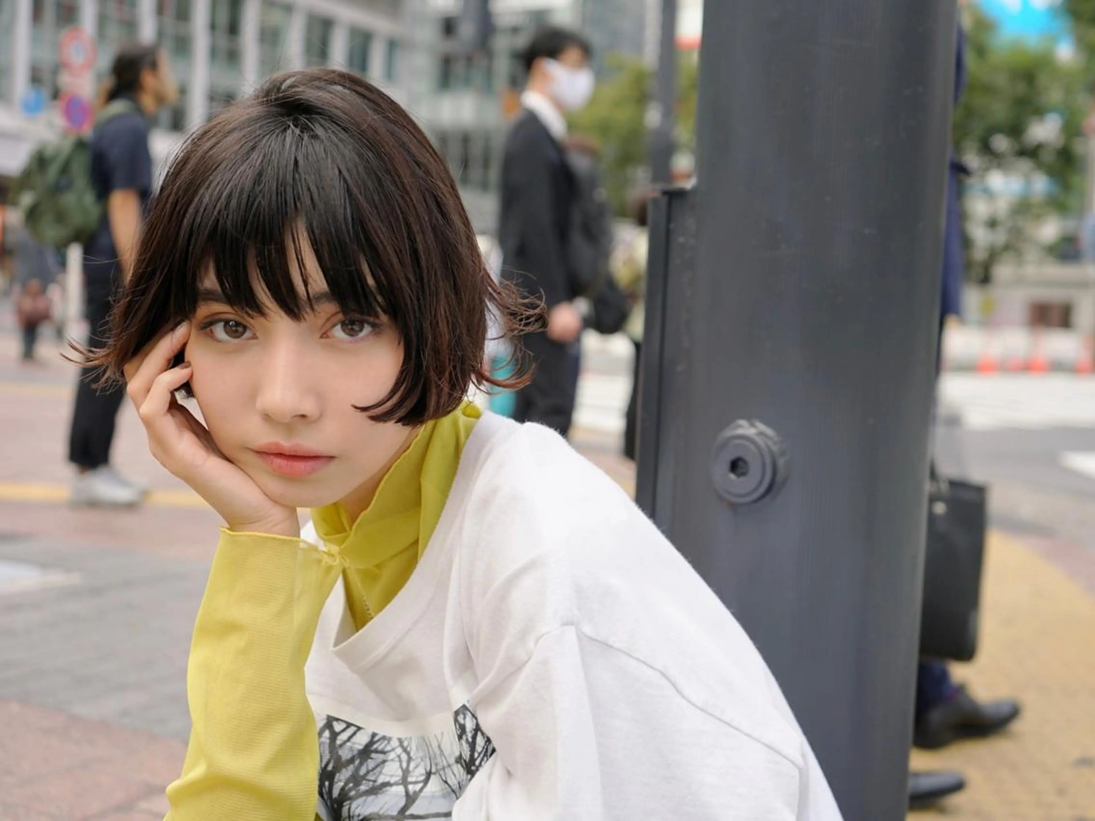 セミロング カラー パーマ ヘアアレンジ アディクシーカラー アッシュ バレイヤージュ ベージュカラー ブリーチ newi grande 横浜店のヘアスタイル