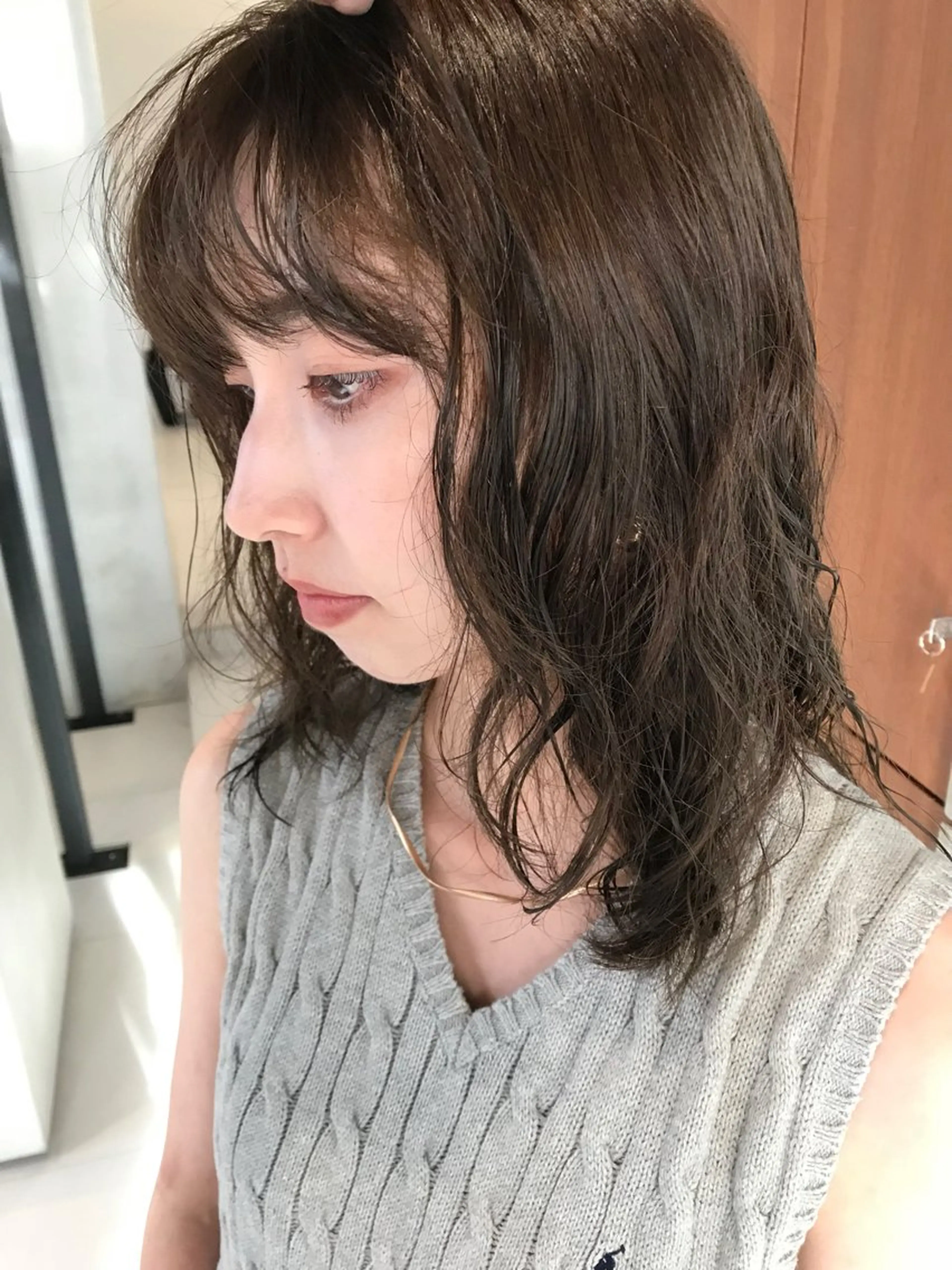 カラー ベージュカラー オリーブベージュ hina KEEDAのヘアスタイル