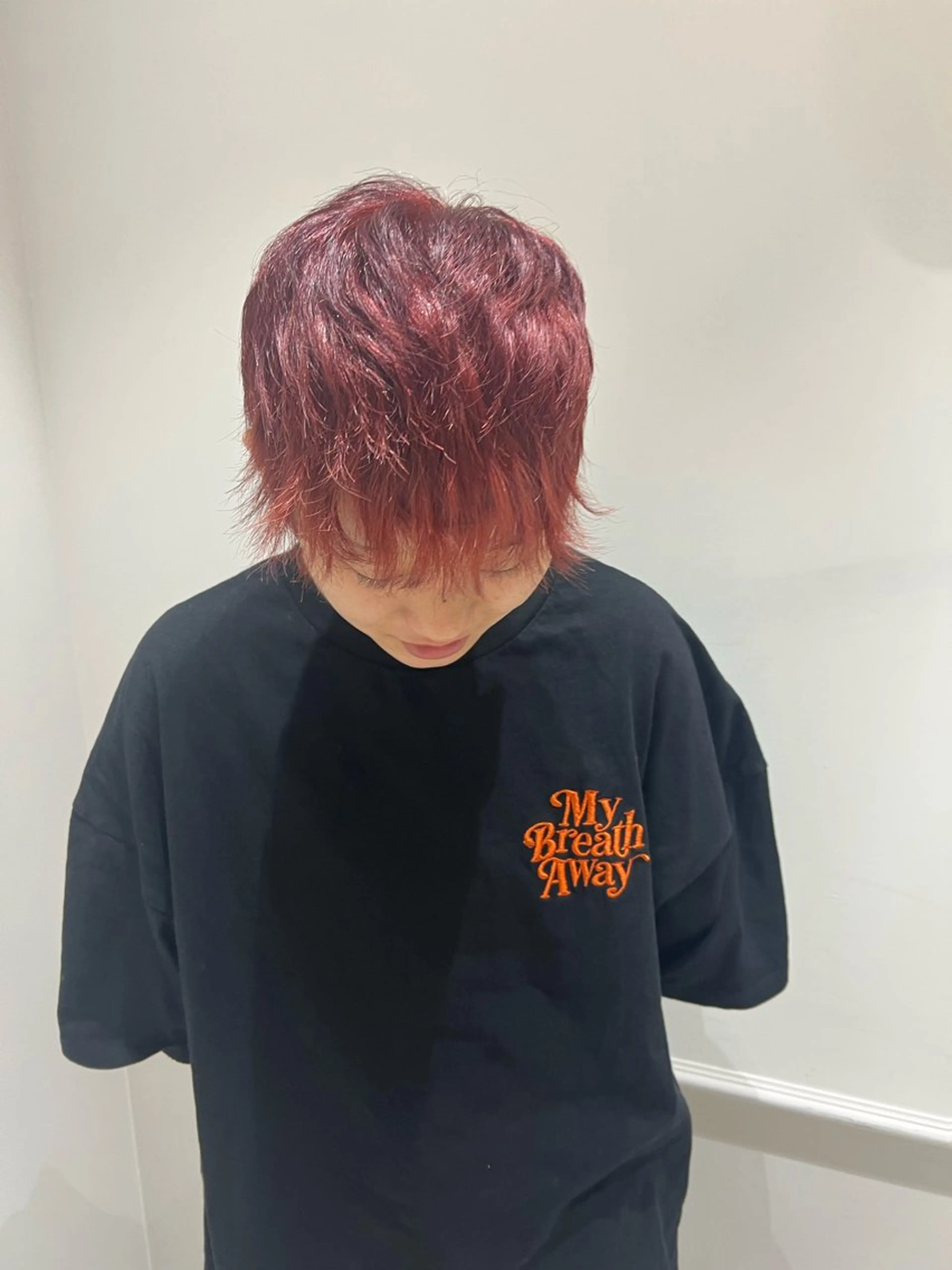 カラー レッドカラー 瀬戸 杏珠のヘアスタイル