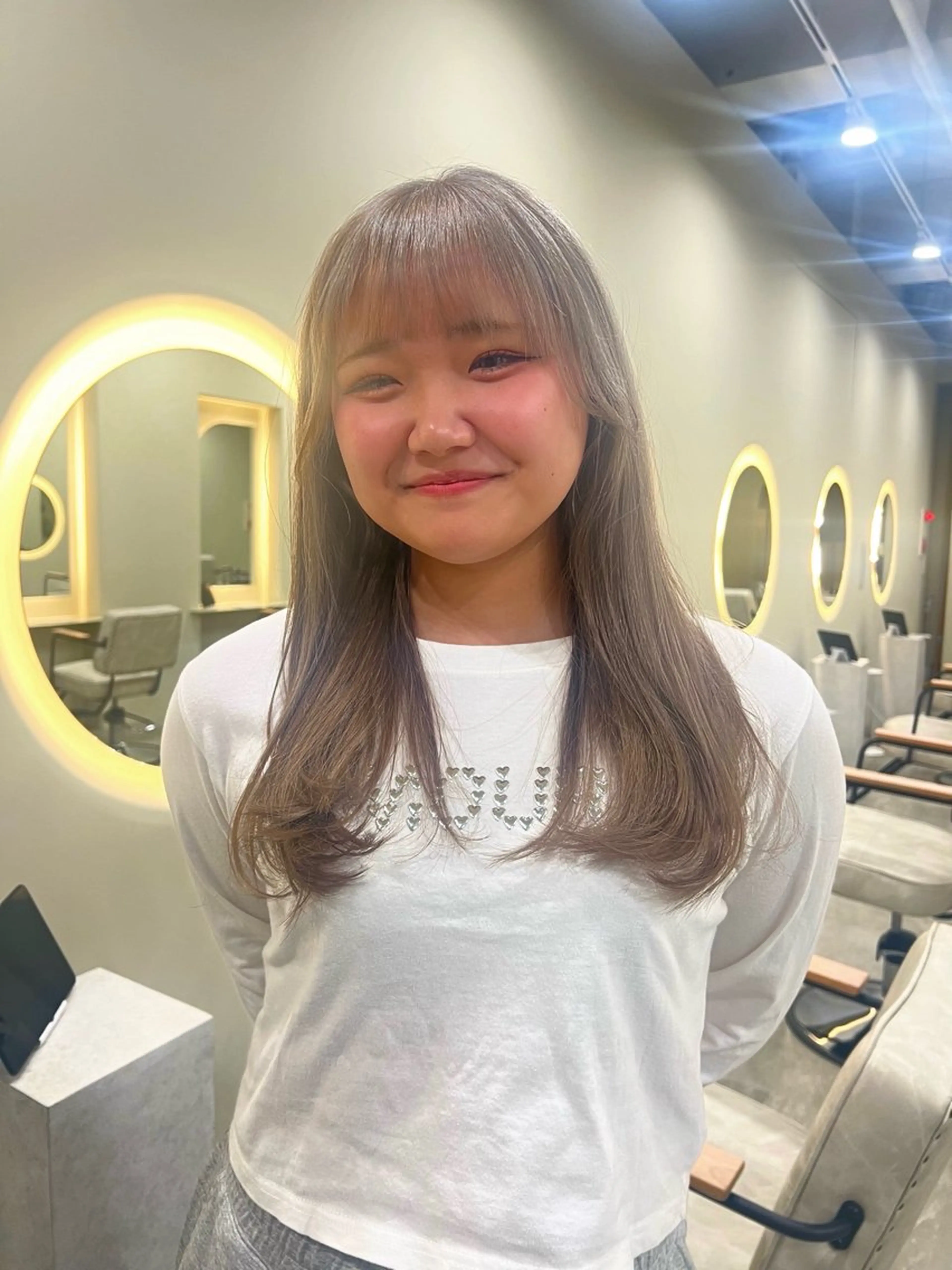 セミロング カラー ヘアカラー トリートメント tomu/天神大名/ ブリーチなし艶カラーのヘアスタイル