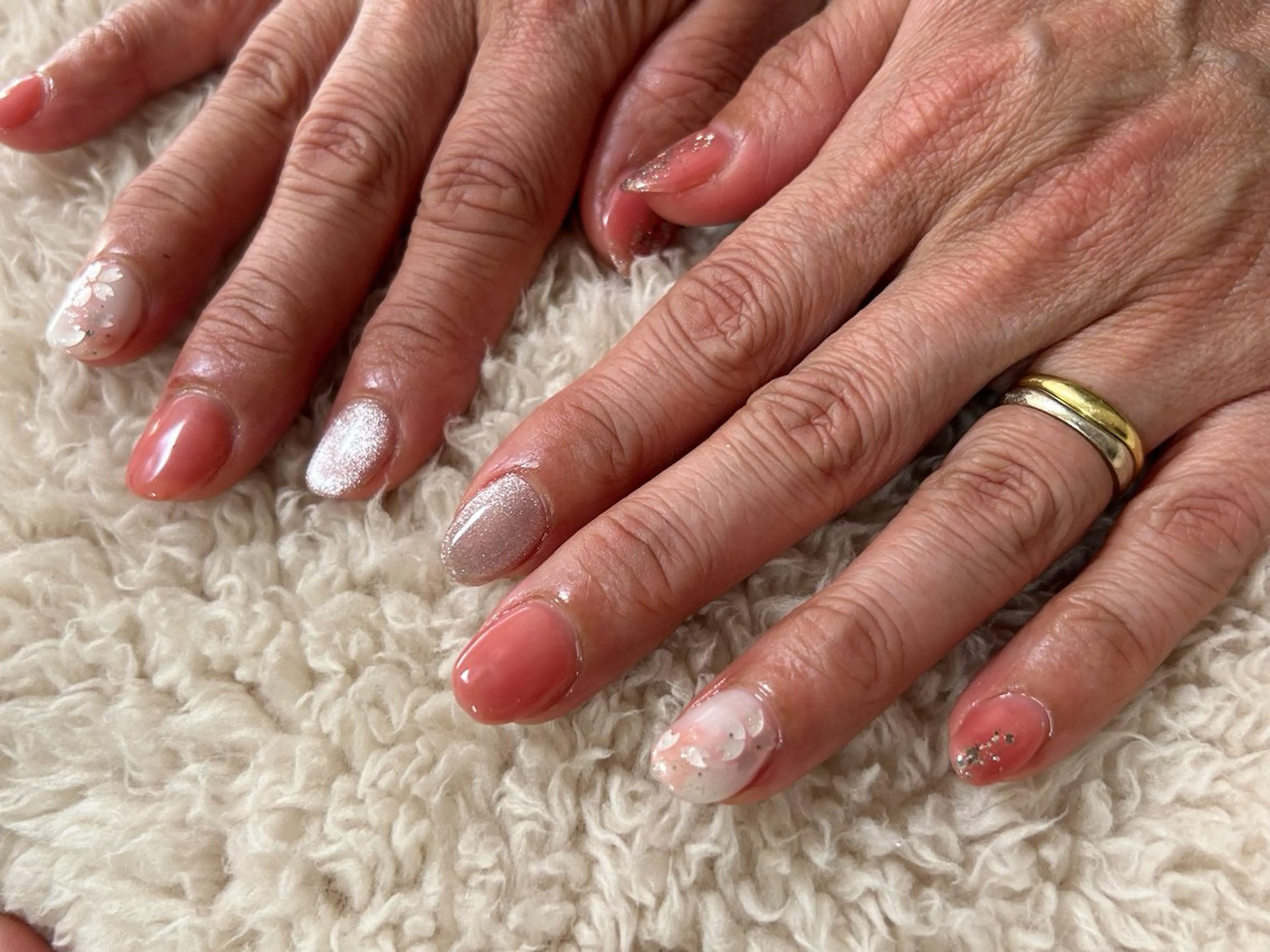 ネイル 桜ネイル ジェルネイル 卒業式 パラジェル 春ネイル ハンドネイル kiki nail 二子玉川のネイルデザイン