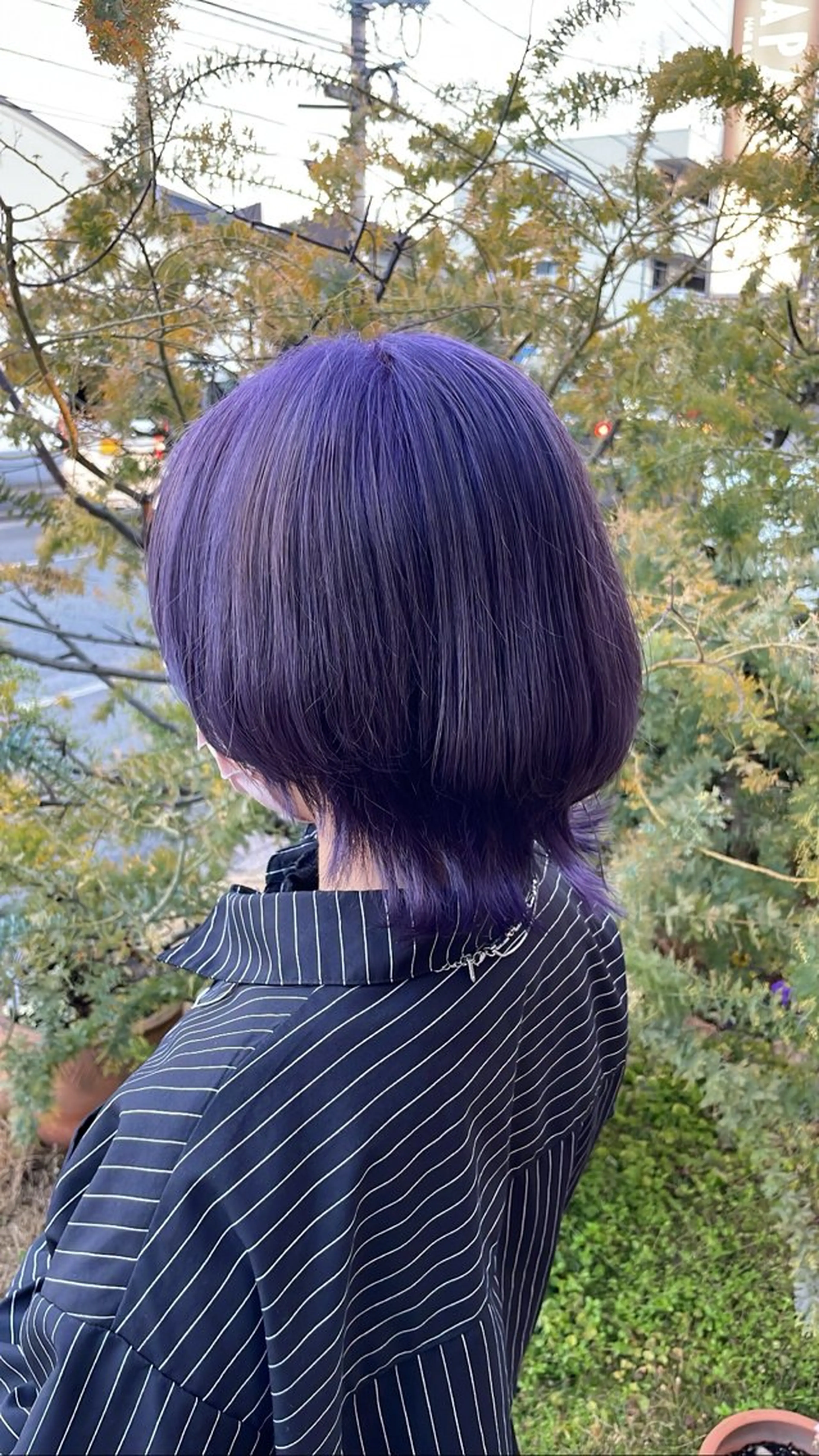 ショート カラー ブリーチ パープルカラー charme by sarah/ aoiのヘアスタイル
