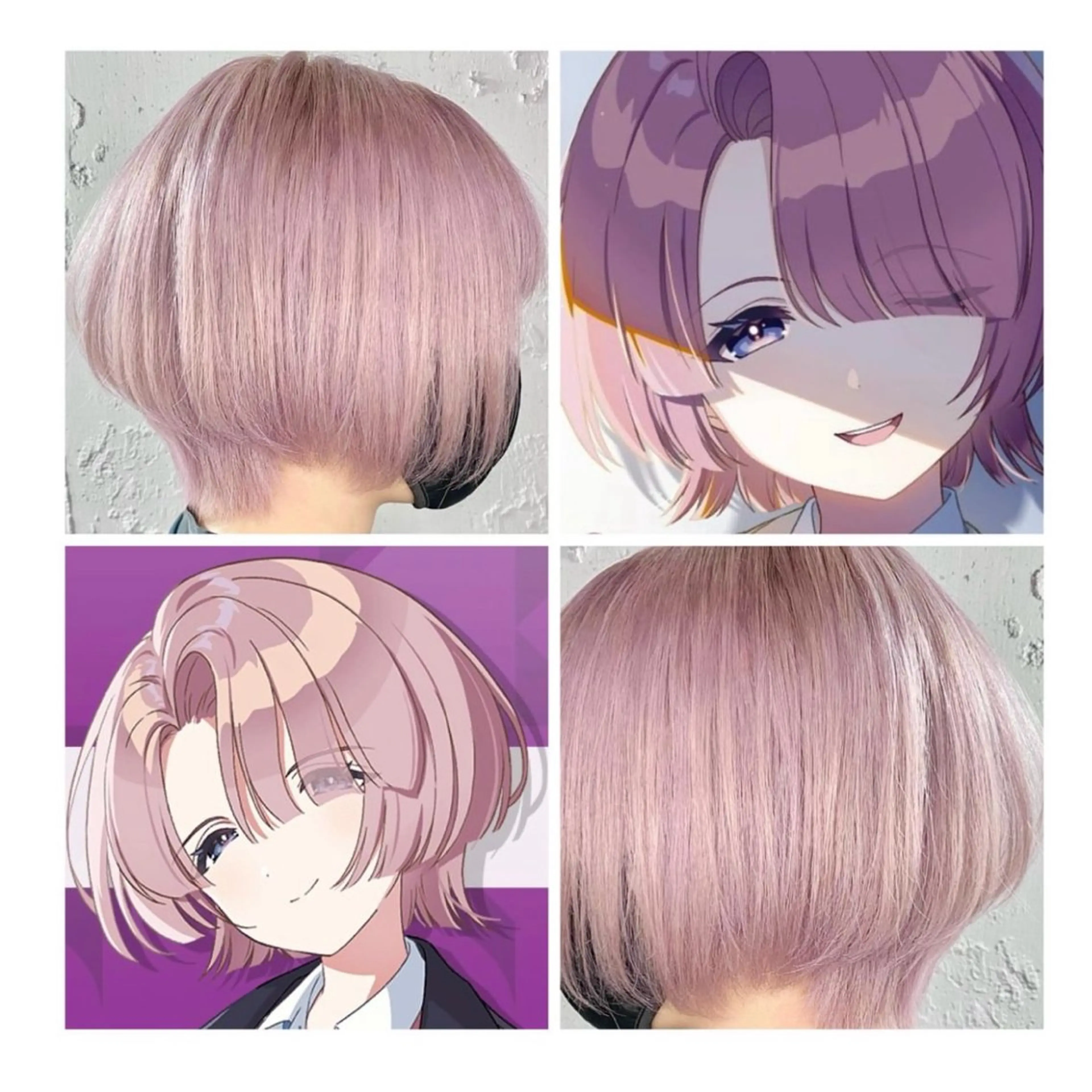 ショート カラー ベージュカラー ピンクカラー ピンクベージュ ヘアカラー GARU-ガル-所属・TSUNO🦖 派手髪/オタク美容師のヘアスタイル