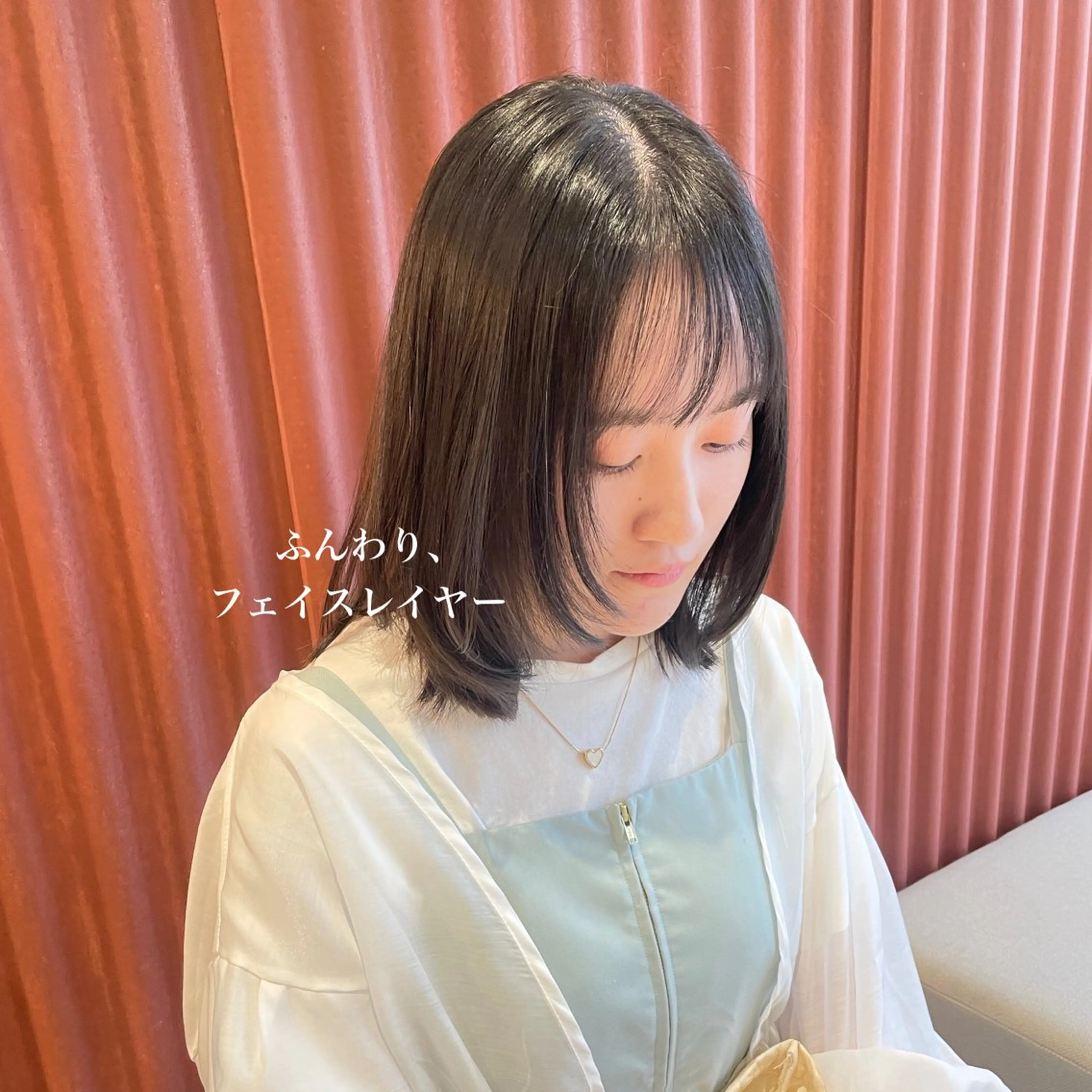 ミディアム カラー 顔まわりレイヤー レイヤーカット 小顔カット カット ヘアカラー トリートメント 北九州美容室 🕊️わかな✂︎のヘアスタイル